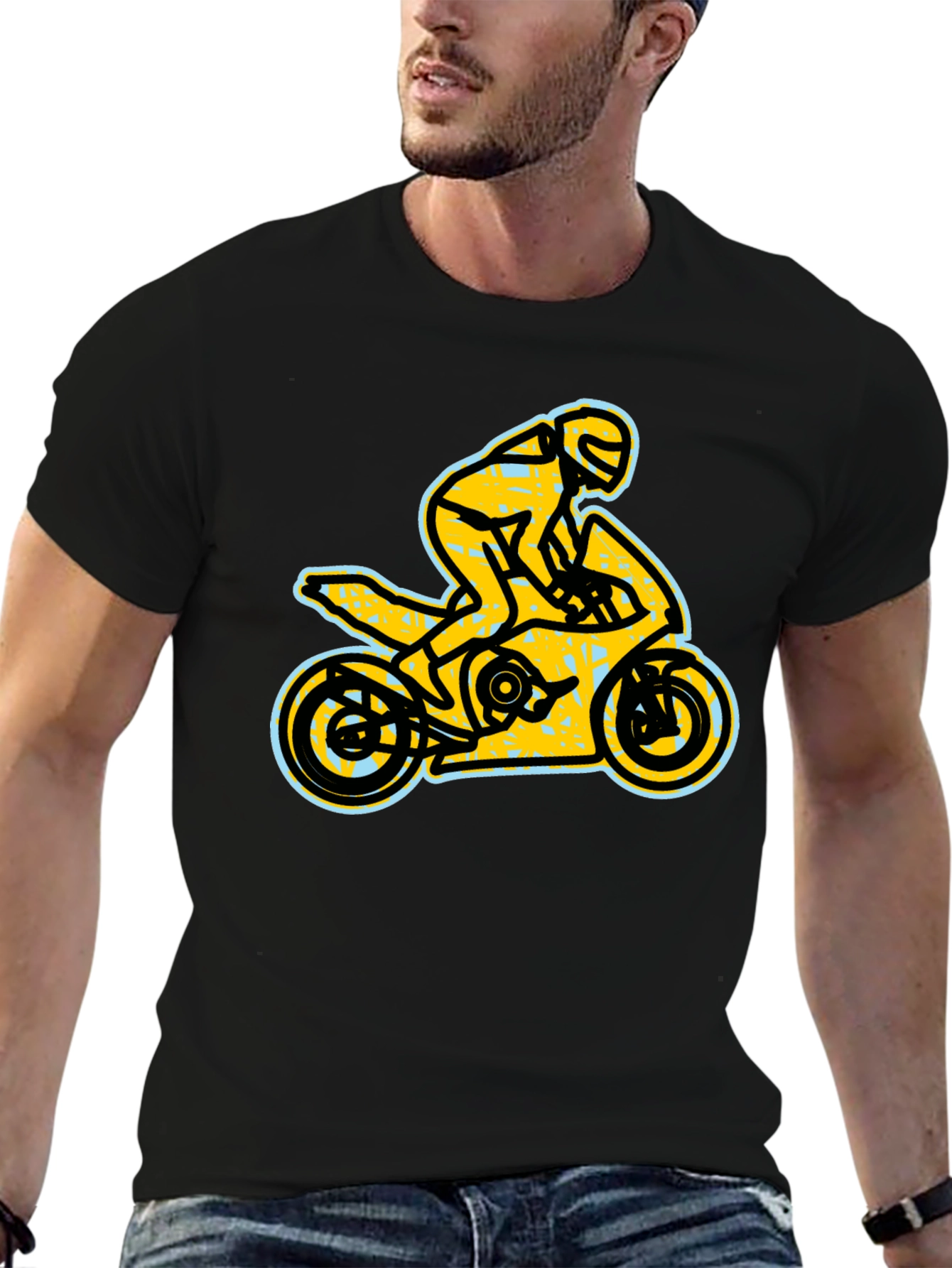 Black Motorcycle T-Shirt - Ride in Style! view 6