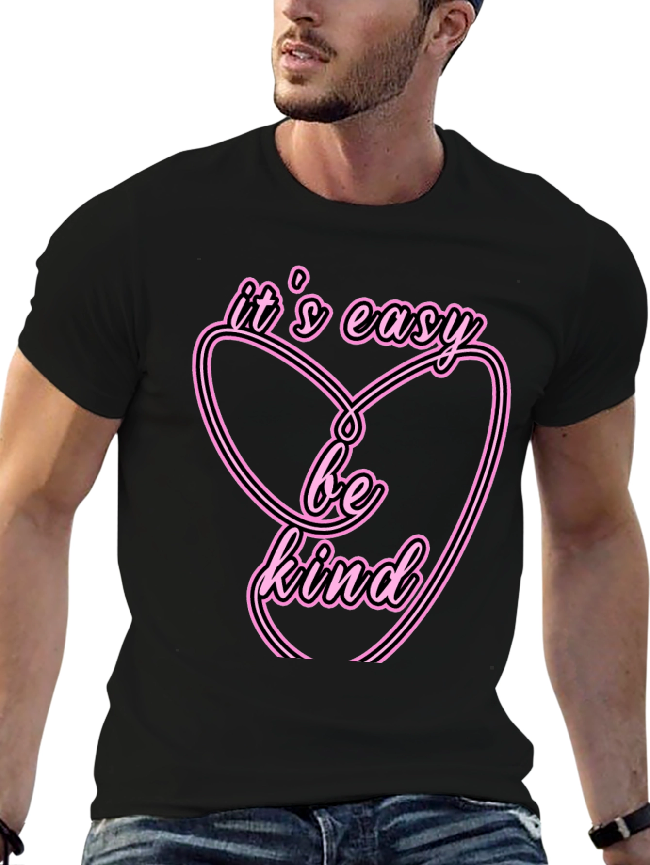 Black It's Easy Be Kind T-Shirt view 6