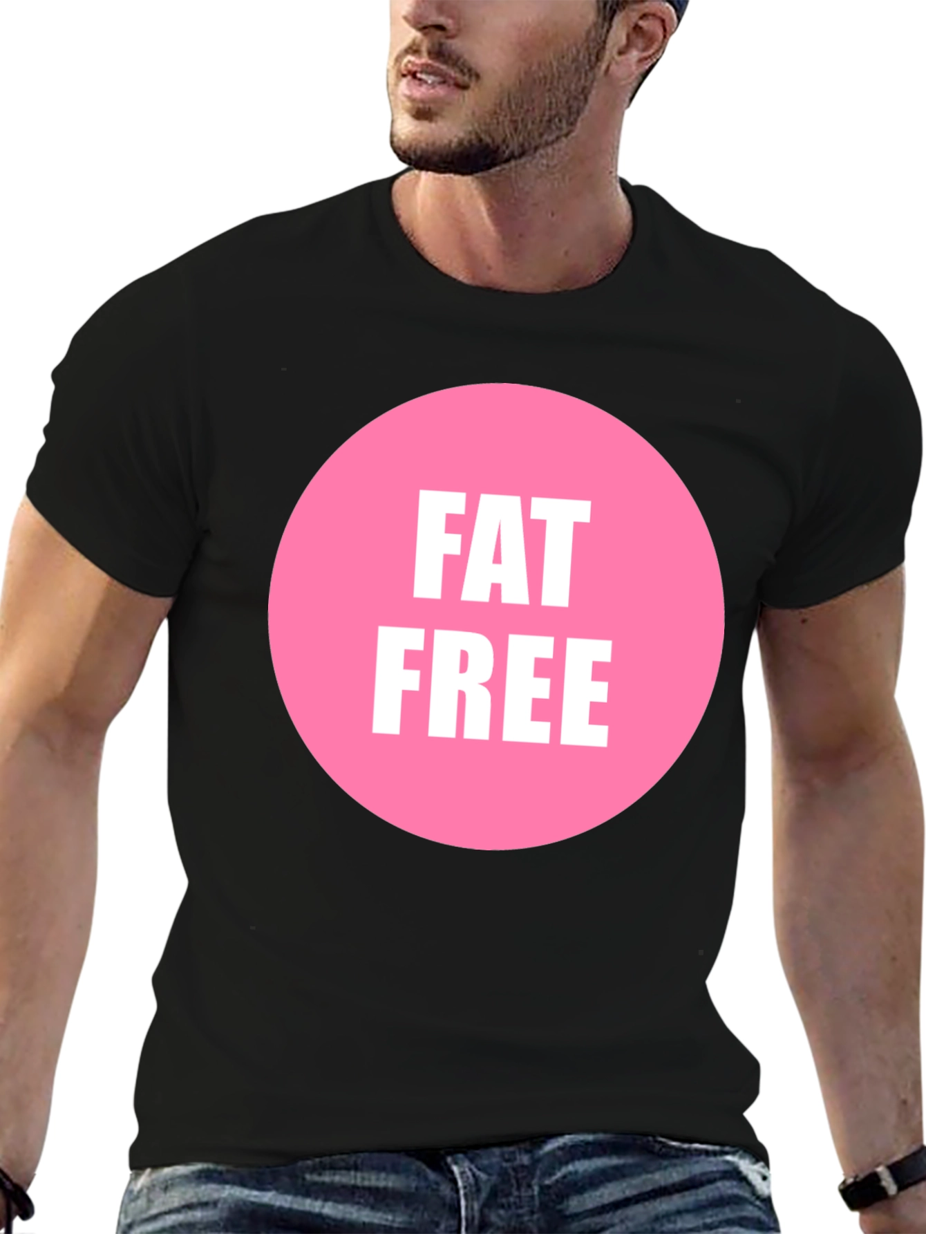 Black Fat Free Graphic Tee - Unisex Black T-Shirt view 6