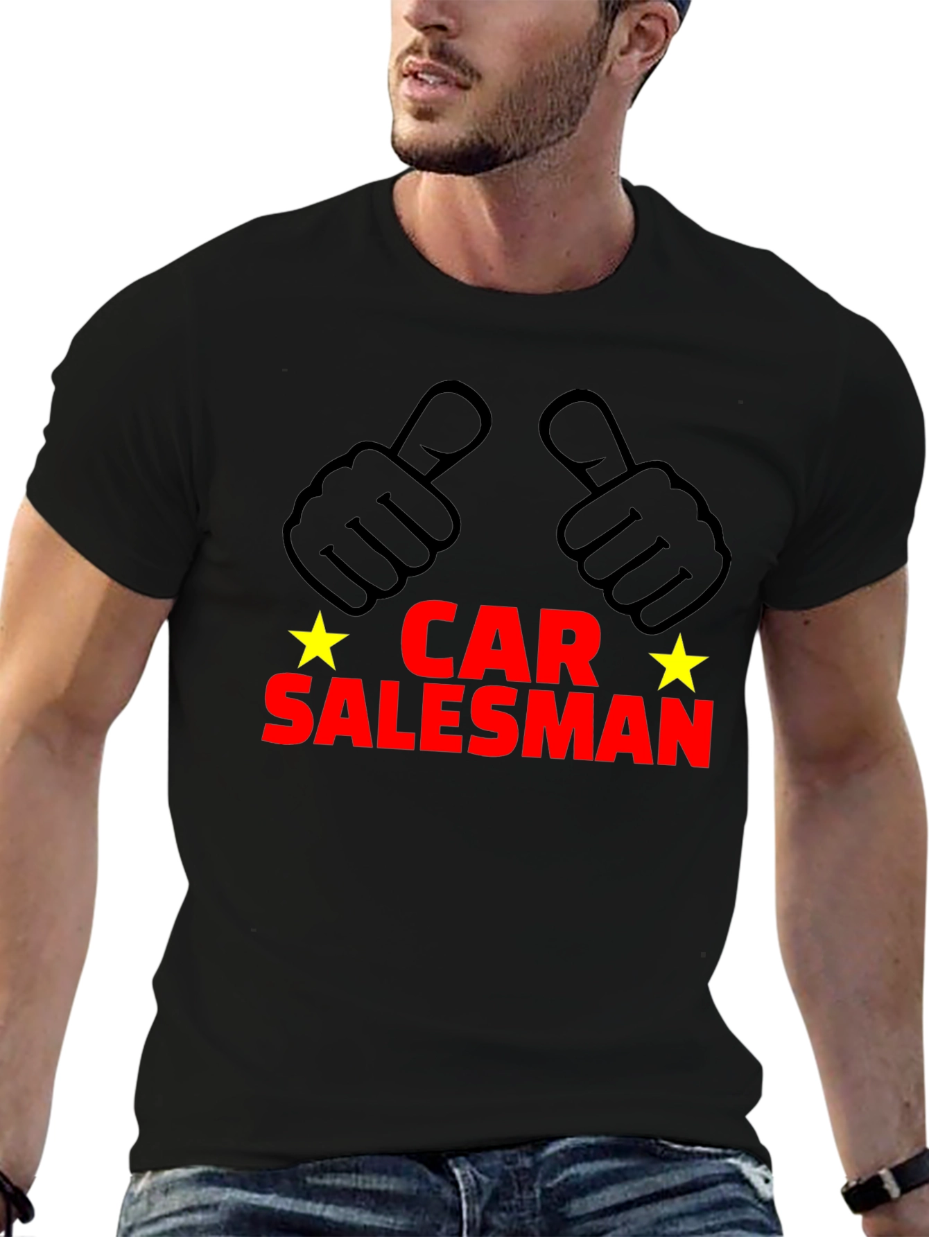 Black Car Salesman Funny Graphic T-Shirt view 6