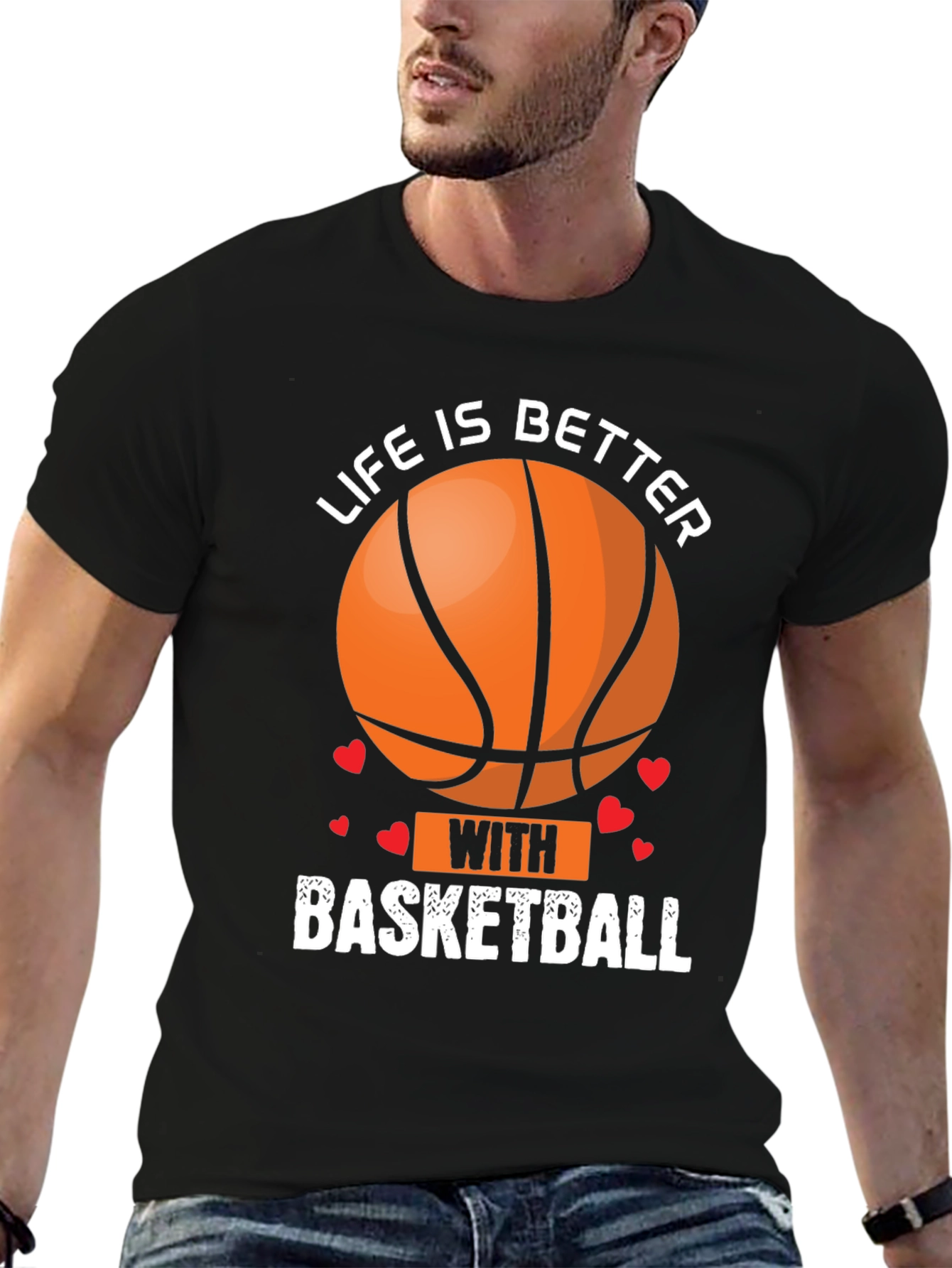 Black Life Is Better With Basketball Graphic T-Shirt view 6