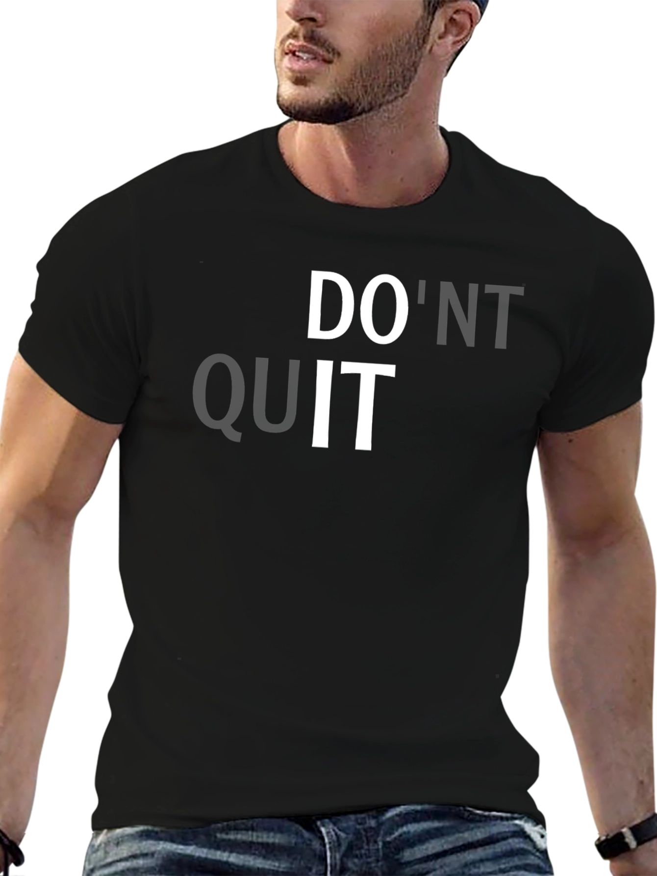 Black Motivational Black T-Shirt - Do'nt Quit, Do It! view 6