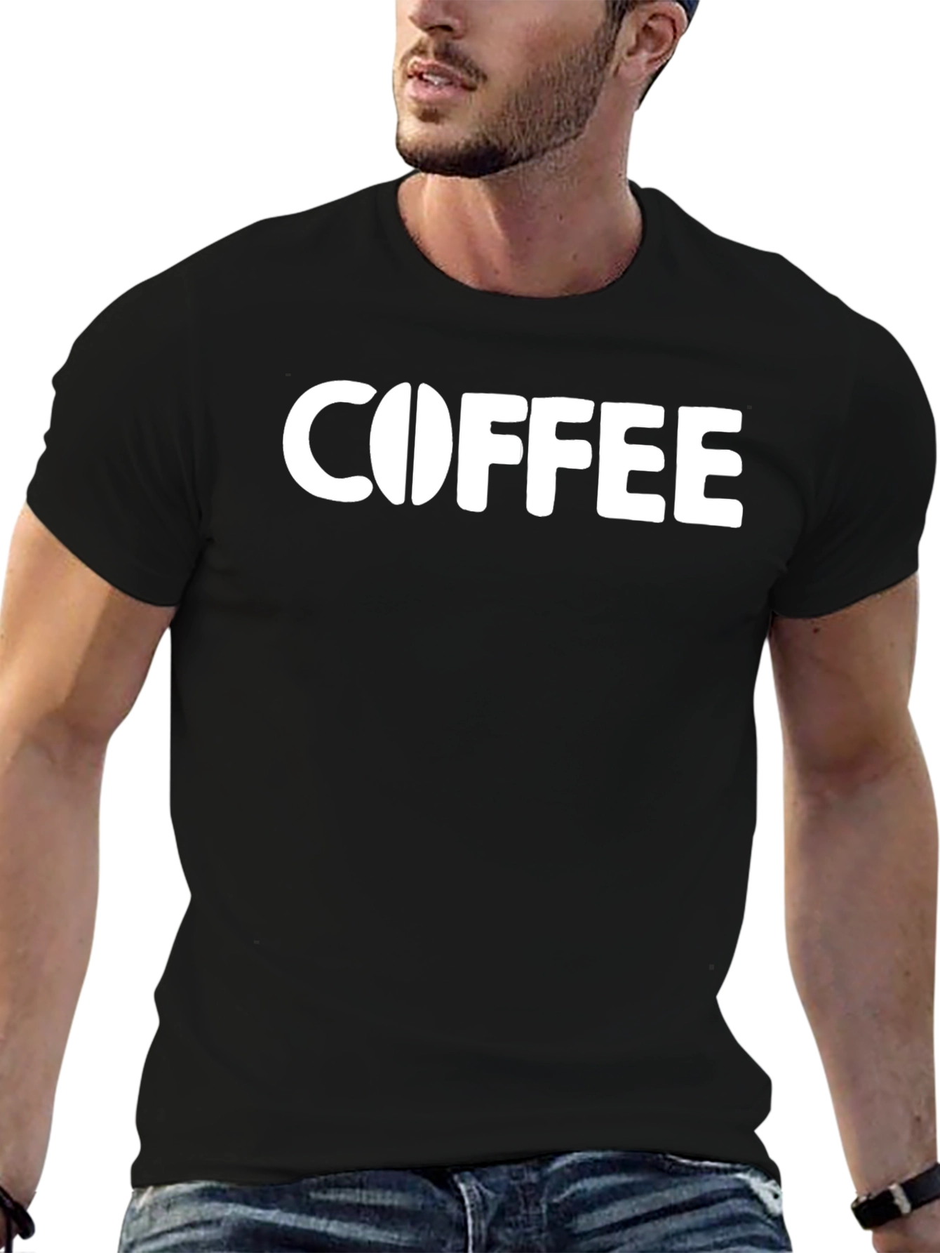 Black Coffee Graphic T-Shirt - Black Cotton Blend view 6