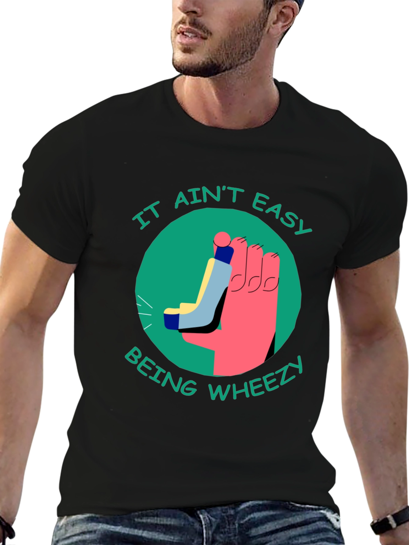Black It Ain't Easy Being Wheezy T-Shirt view 6