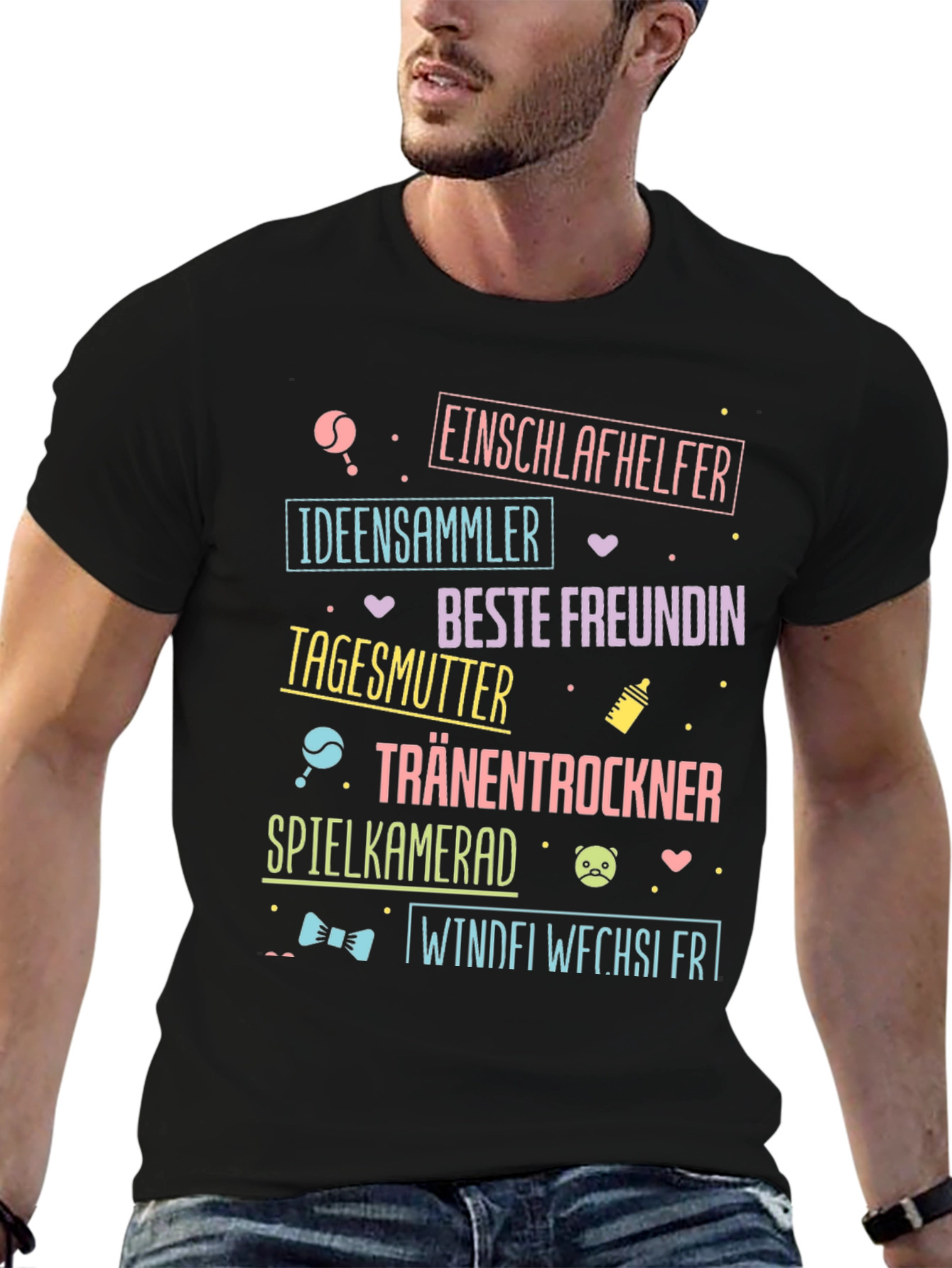 Black Einschlafhelfer Tagesmutter Graphic Tee view 6