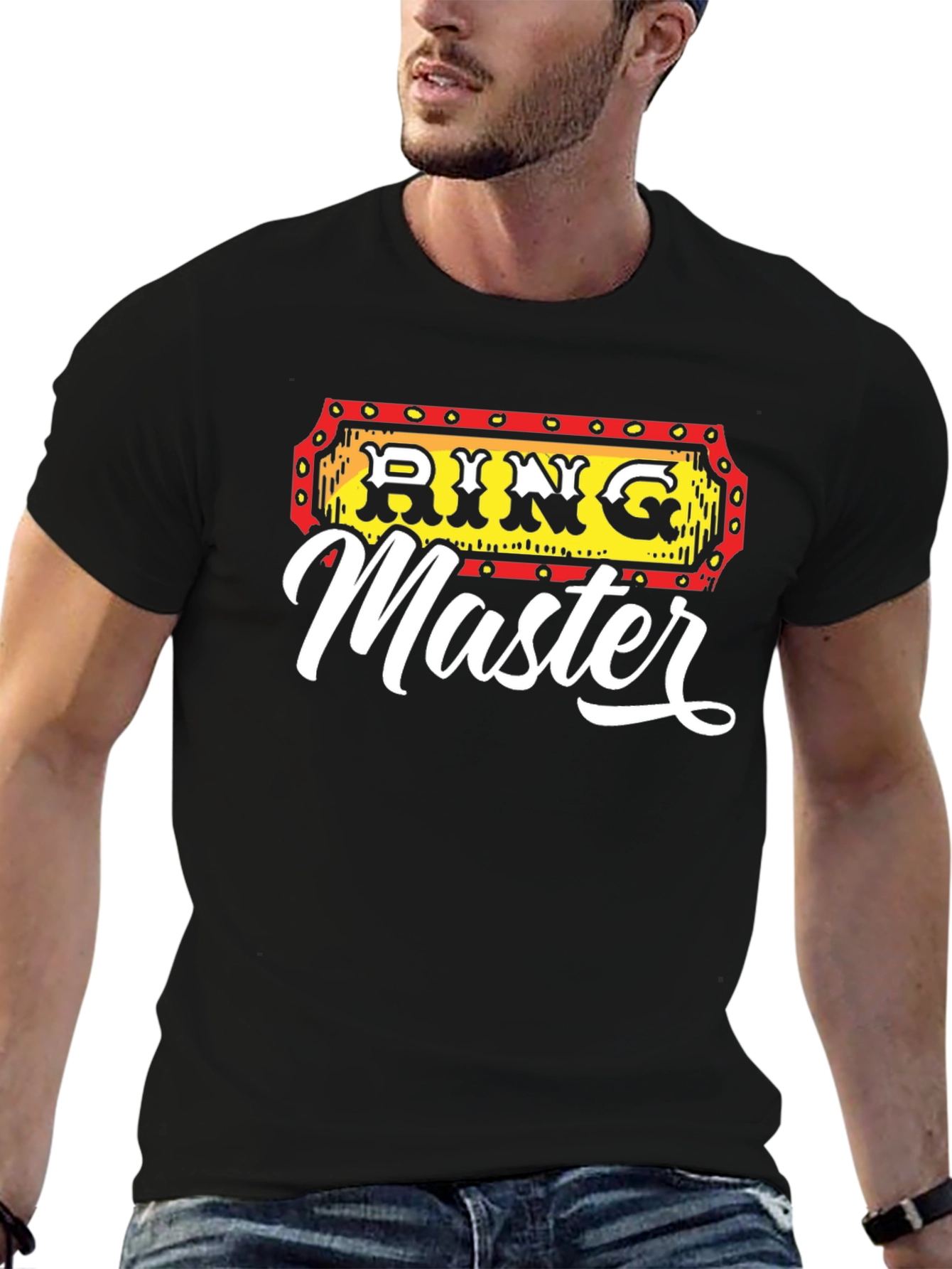 Black Ring Master Graphic Tee - Black Cotton Blend view 6