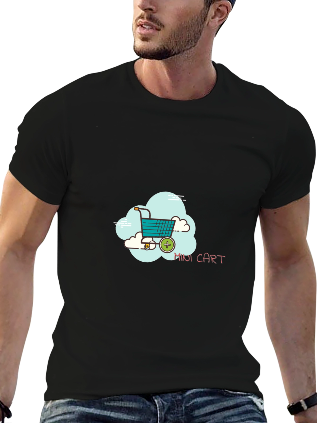 Mini Cart Graphic Black T-Shirt - 6