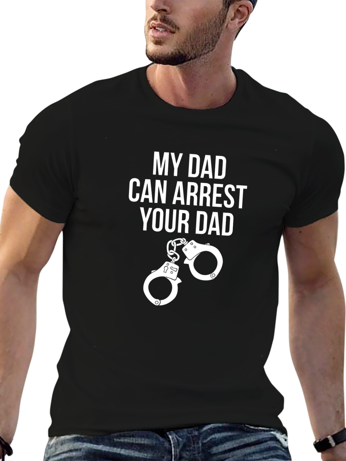 Black My Dad Can Arrest Your Dad Graphic Tee view 6