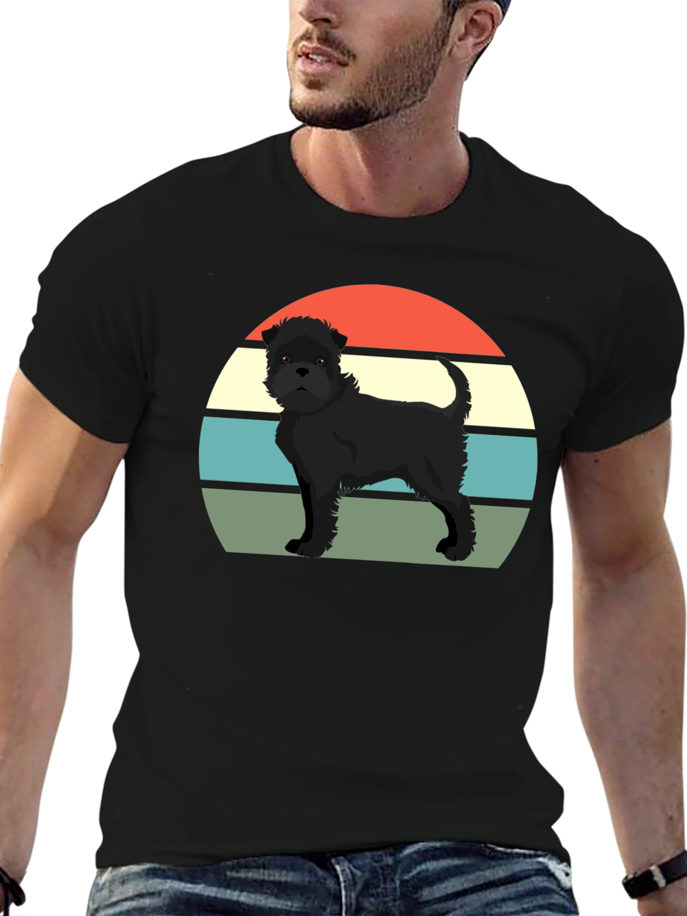 Black Retro Dog T-Shirt - Black view 6