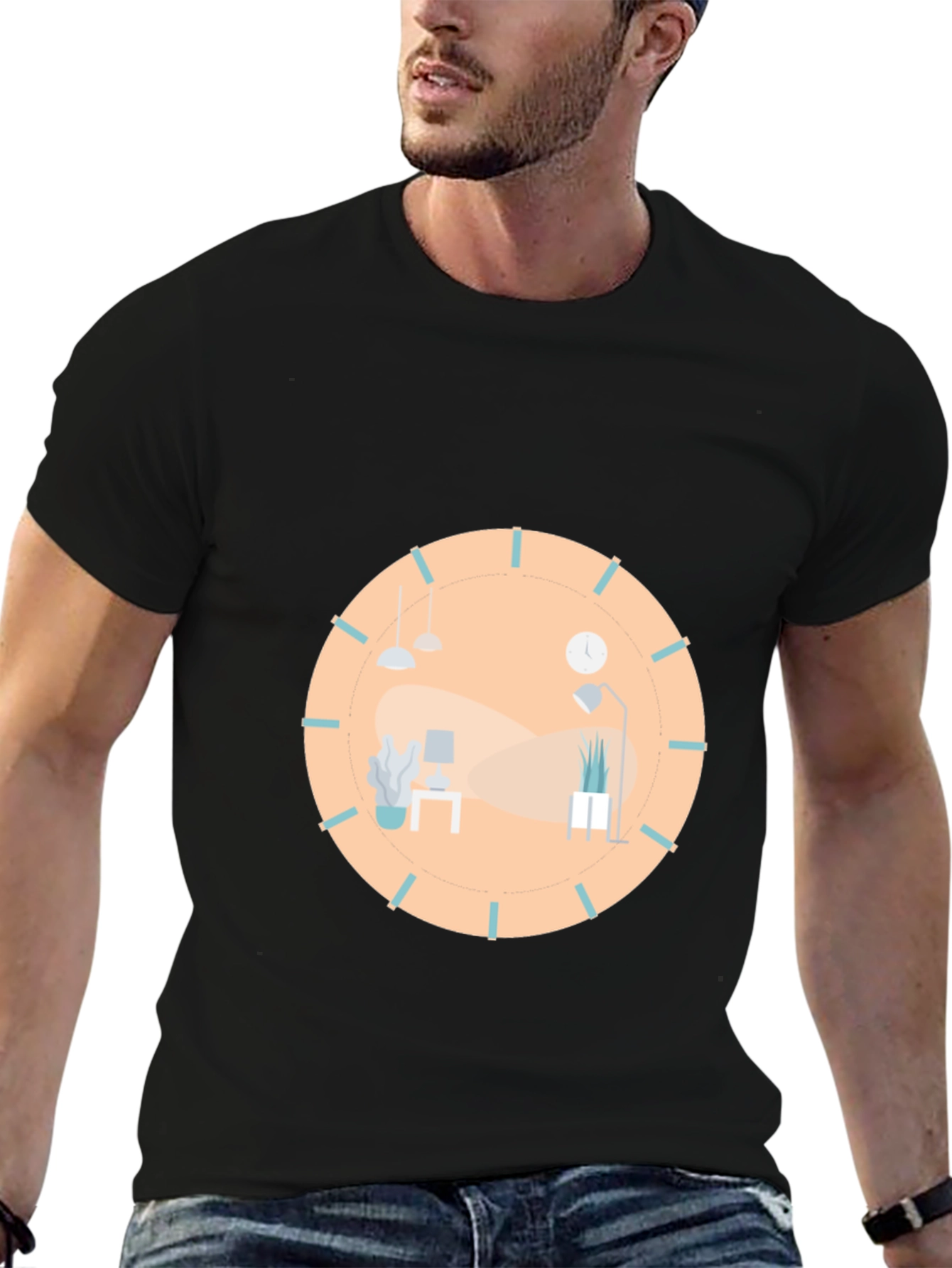 Black Modern Office T-Shirt - Unique Stylish Design view 6
