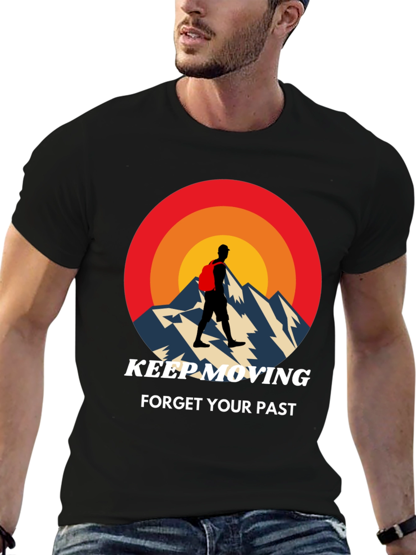 Black Keep Moving Mountain T-Shirt view 6