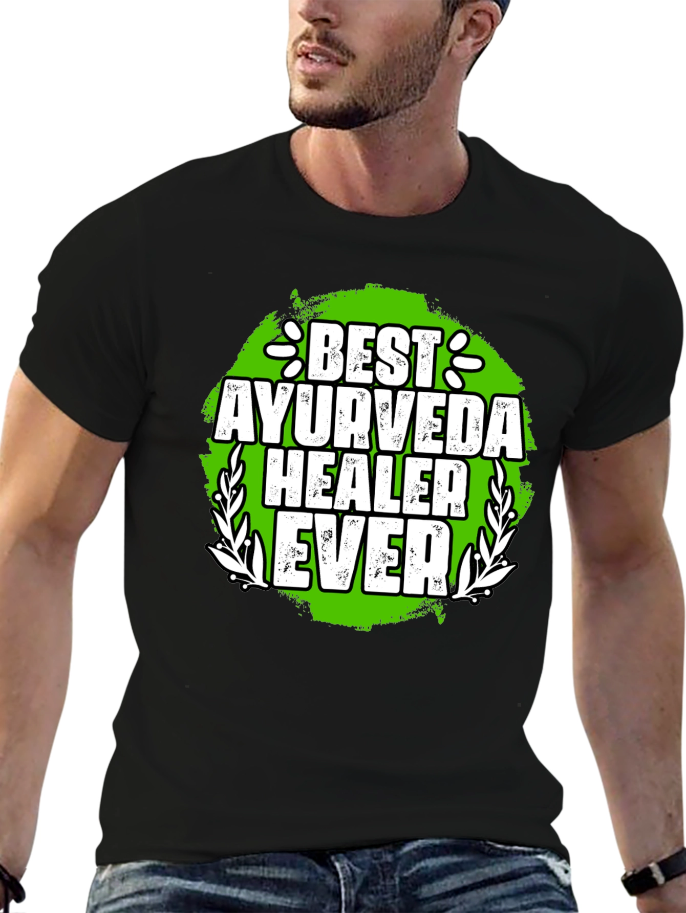 Black Best Ayurveda Healer Ever T-Shirt view 6