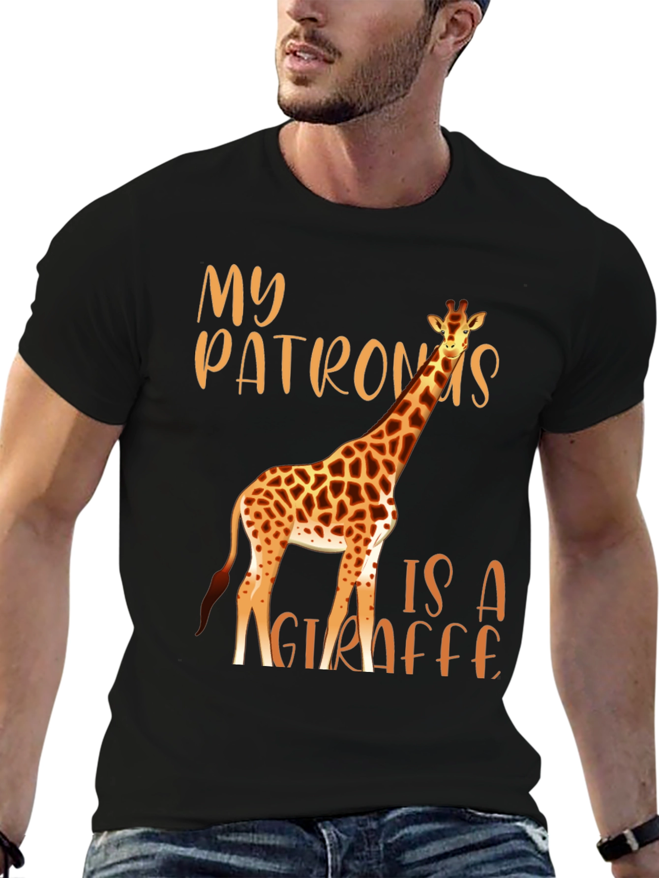 Black My Patronus Is A Giraffe T-Shirt view 6