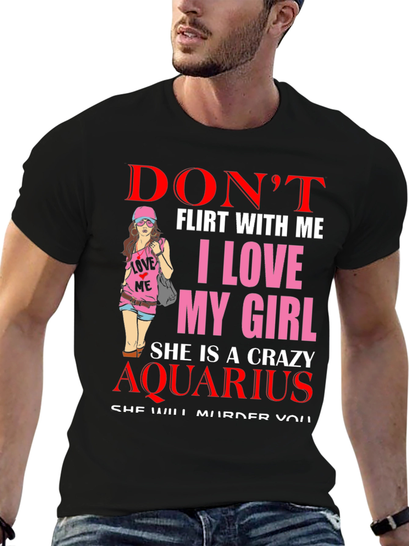 Black Don't Flirt With Me T-Shirt view 6