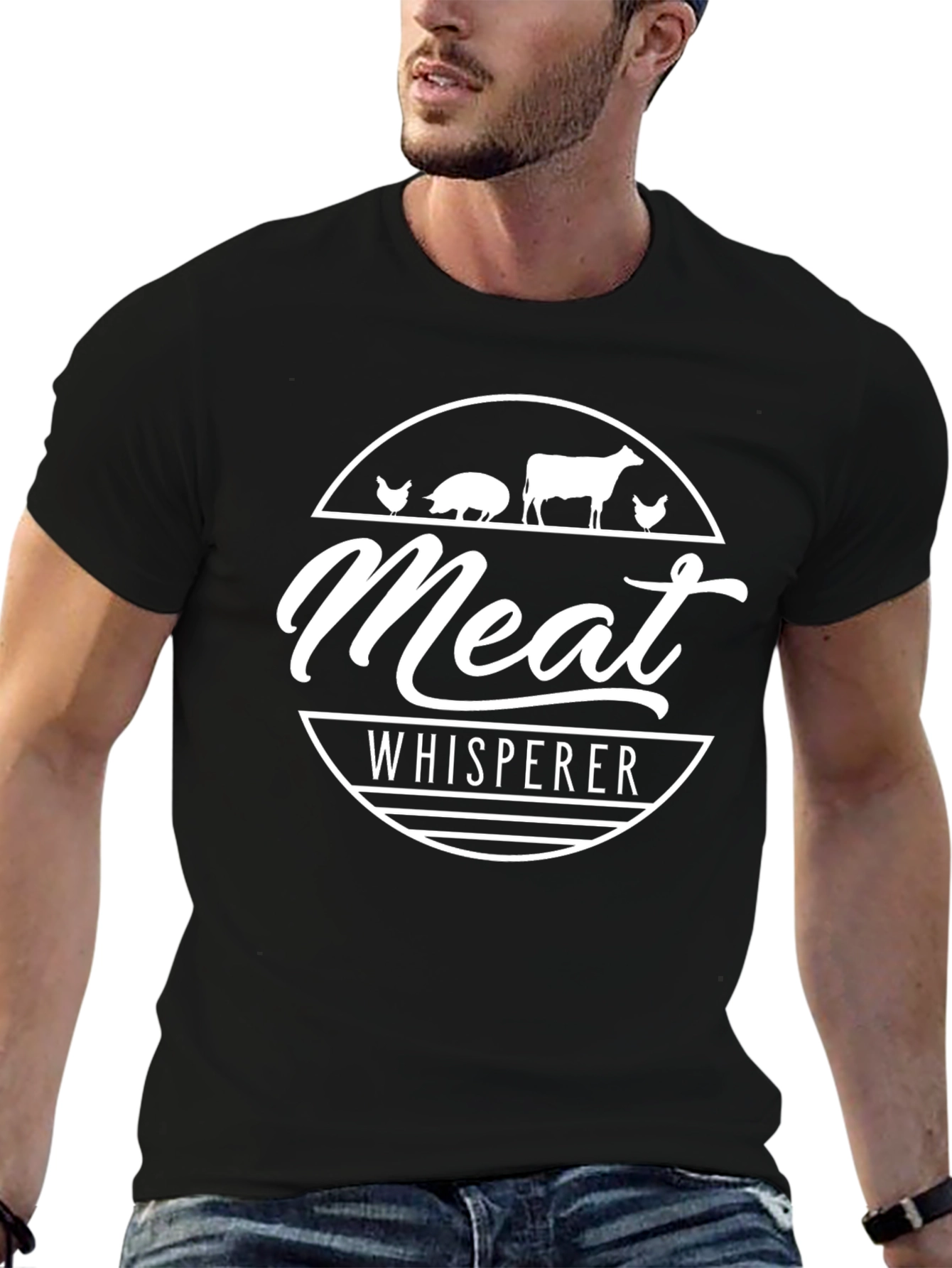 Black Meat Whisperer T-Shirt - Funny BBQ Grilling Tee view 6