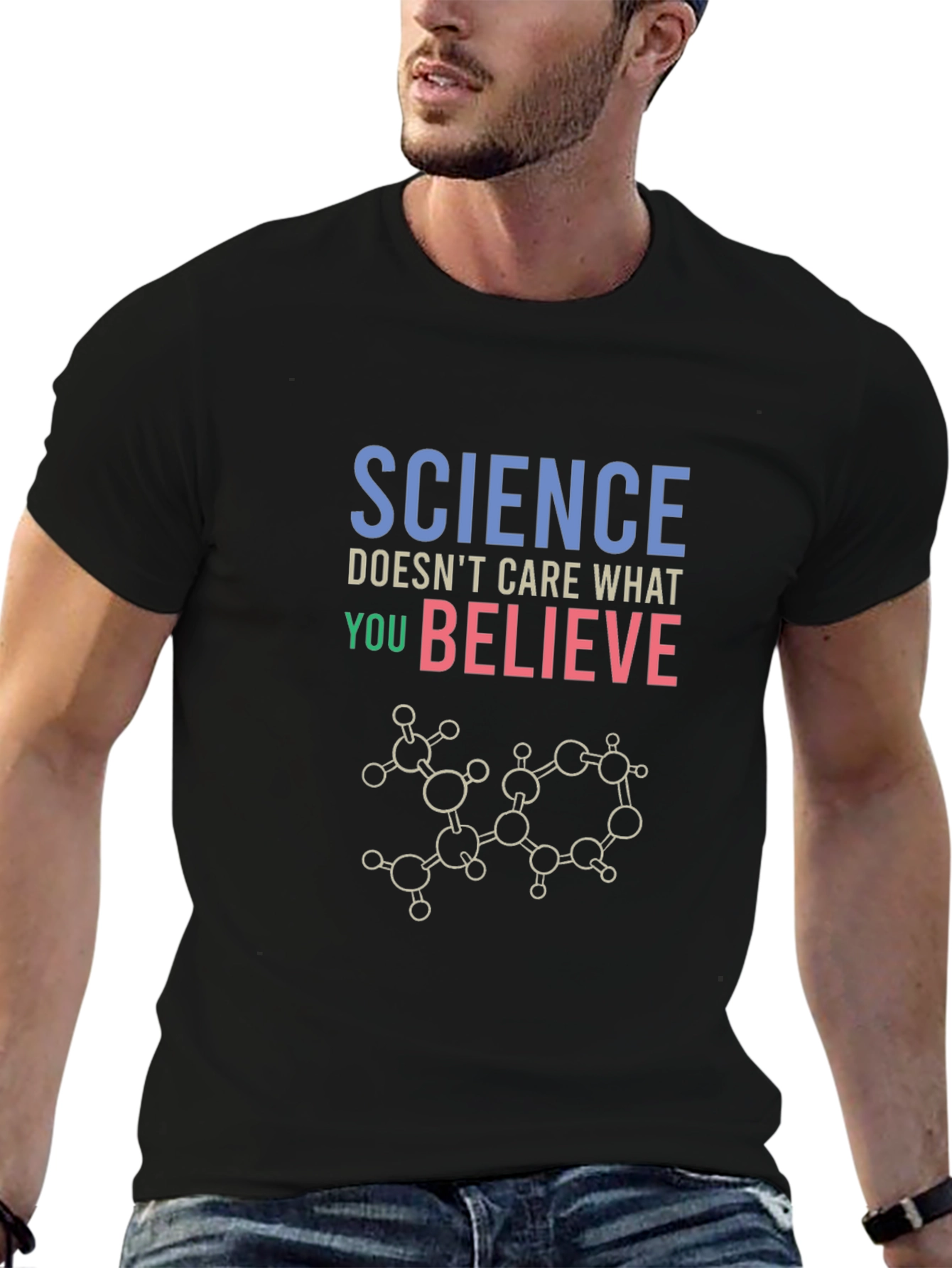 Black Science Doesn't Care What You Believe T-Shirt view 6