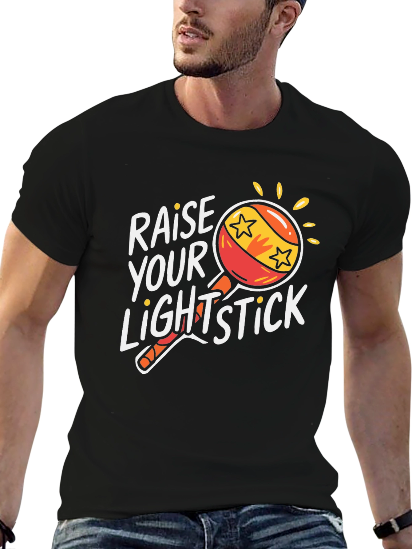 Black Raise Your Lightstick T-Shirt view 6