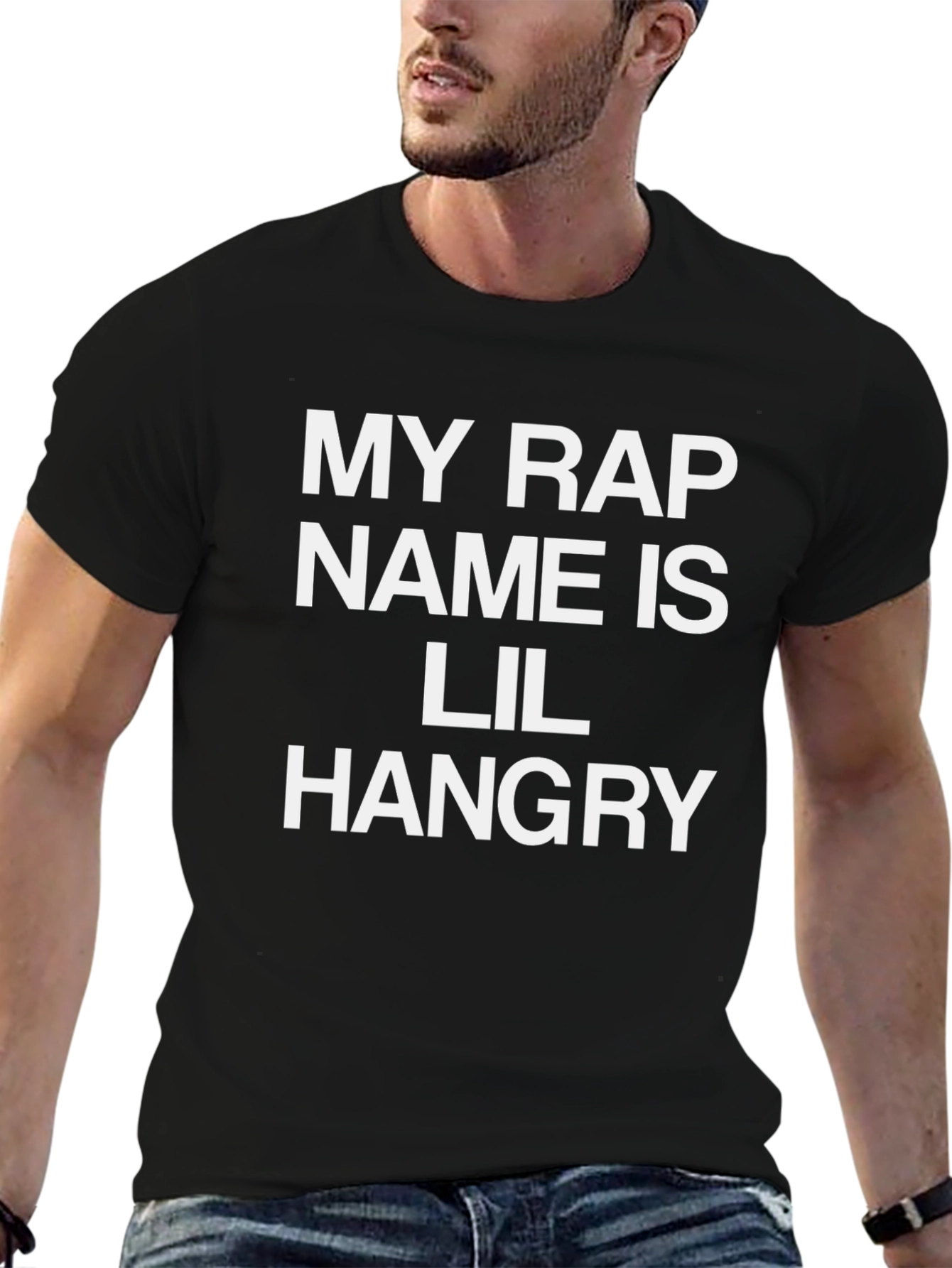 Black Lil Hangry Rap Name T-Shirt - Funny Novelty Tee view 6