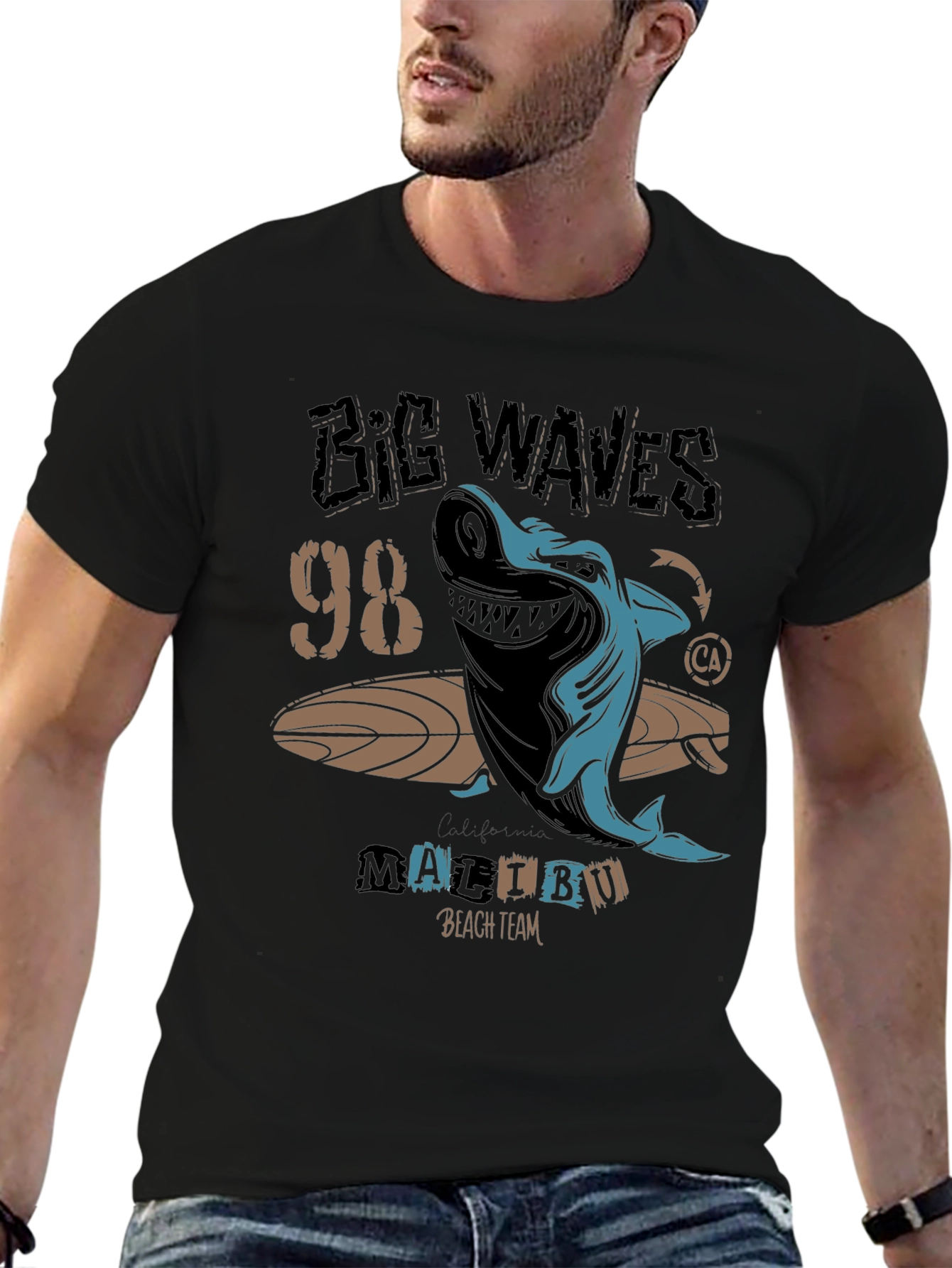 Big Waves 98' Malibu Shark Graphic Tee - 6