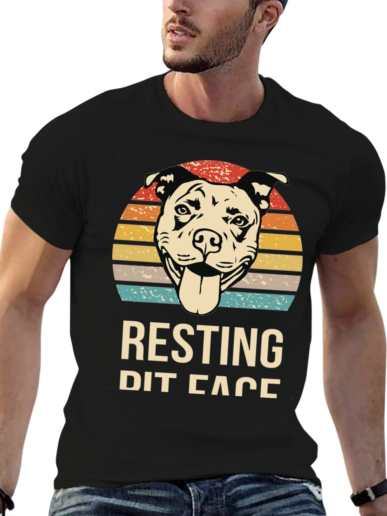 Black Resting Pit Face Graphic Tee view 6