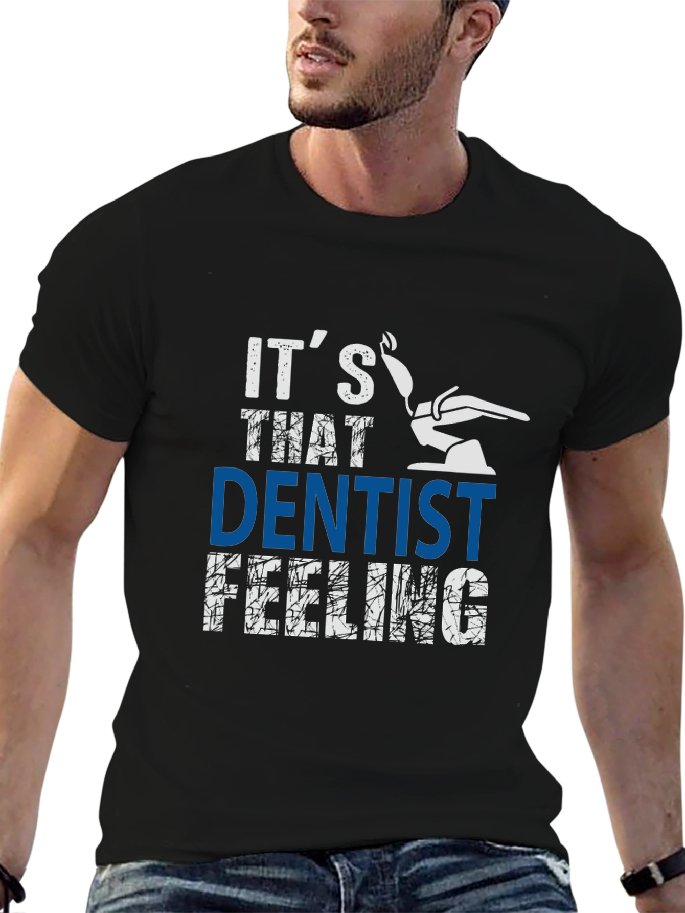 Black It's That Dentist Feeling T-Shirt - Funny Dental Tee view 6