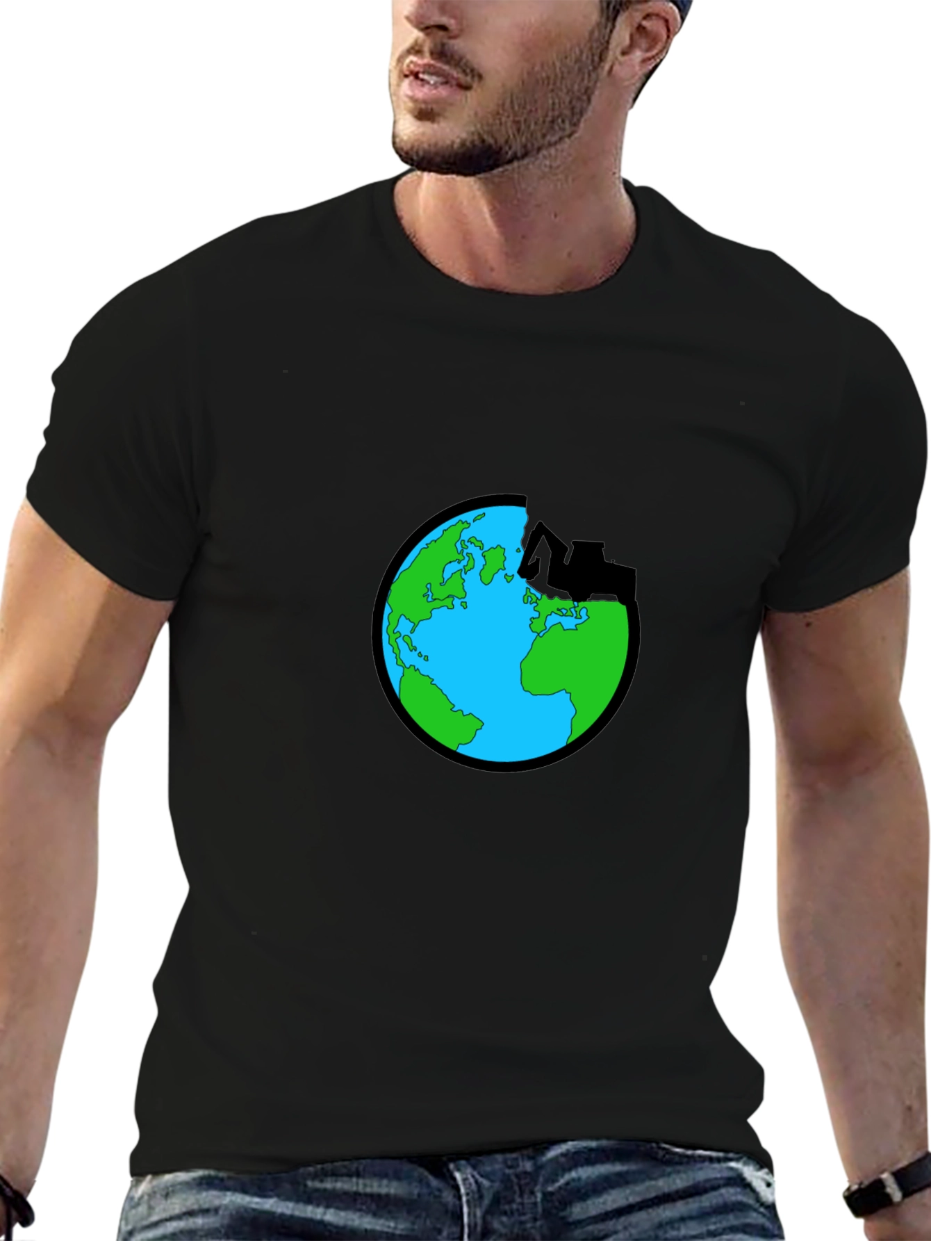 Black Earth Graphic Tee - Save the Planet T-Shirt view 6