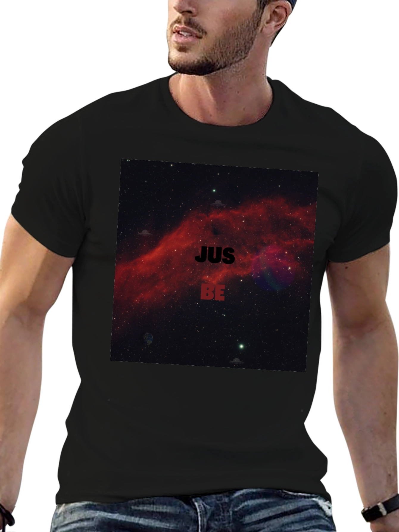 Black Just Be Nebula T-Shirt - Relaxed Fit view 6