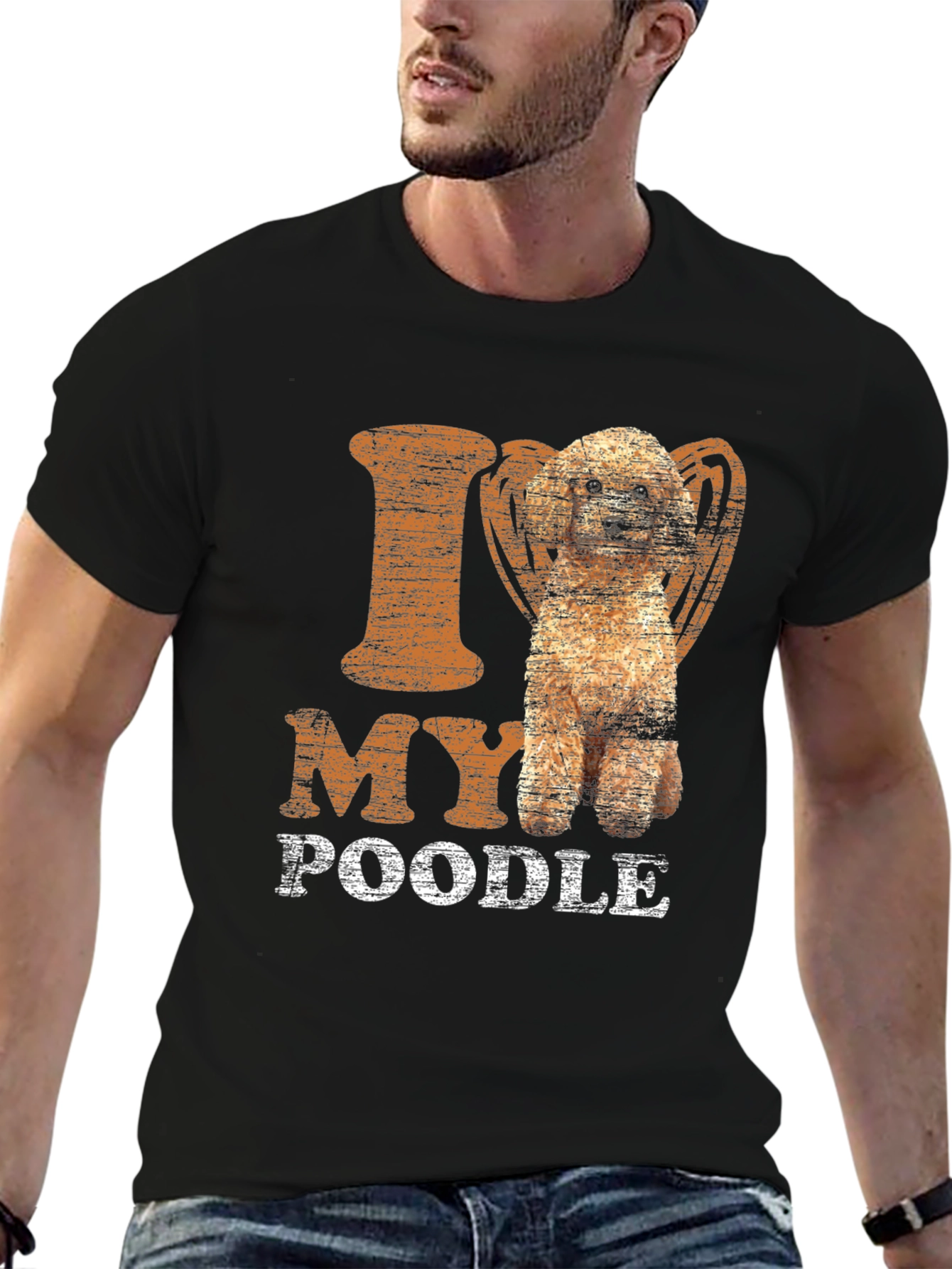 Black I Love My Poodle T-Shirt - Dog Lover Tee view 6