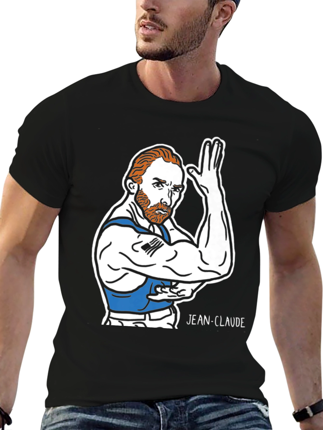 Black Jean-Claude Van Gogh T-Shirt - Black Graphic Tee view 6