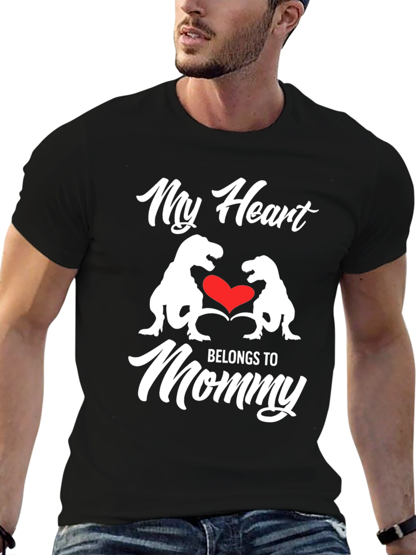 Black My Heart Belongs to Mommy T-Shirt view 6