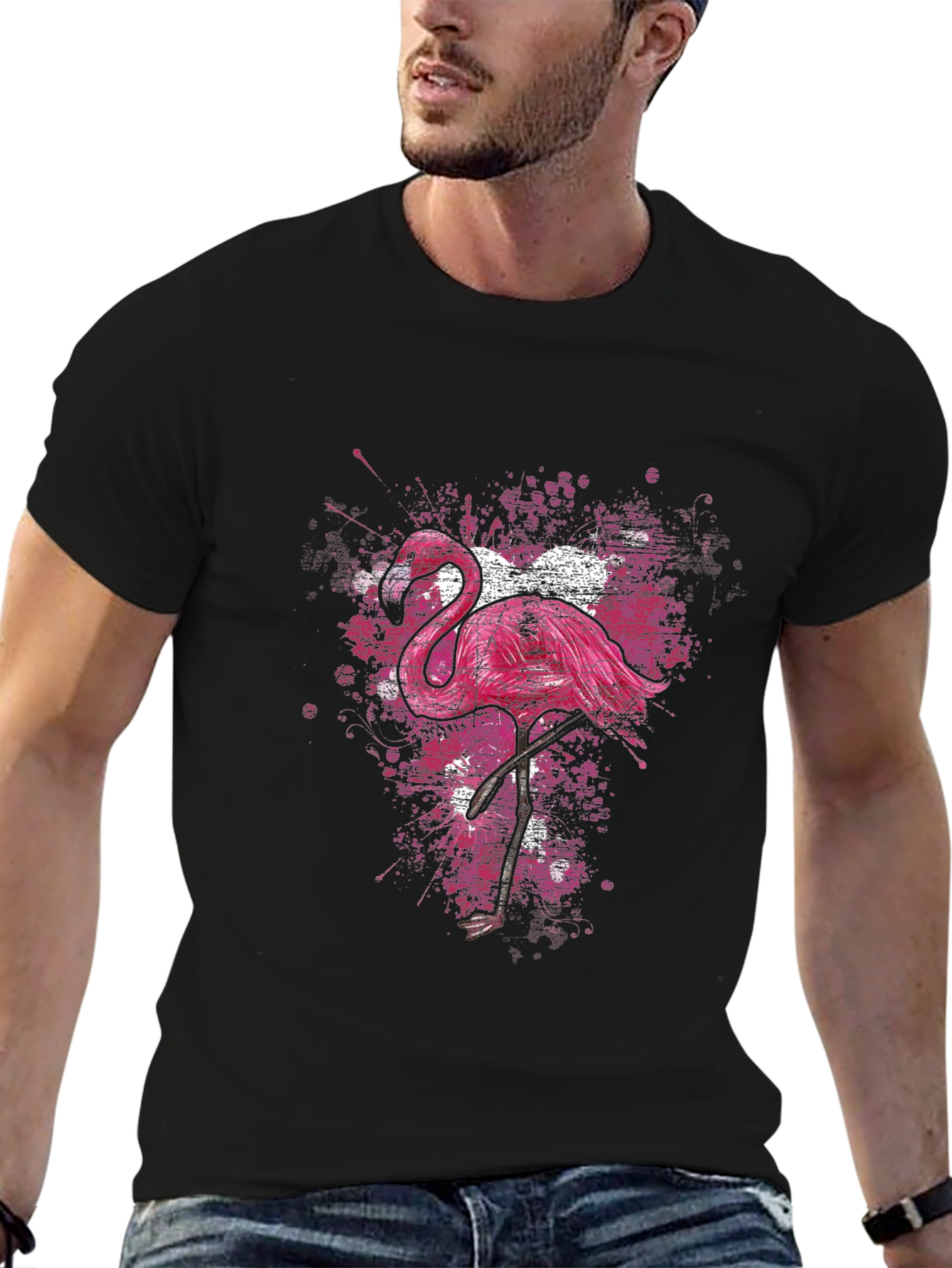 Black Flamingo Graphic T-Shirt view 6