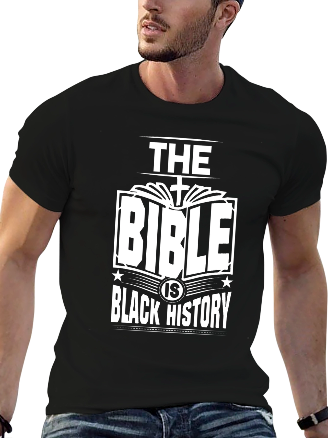 Black The Bible is Black History Graphic Tee view 6