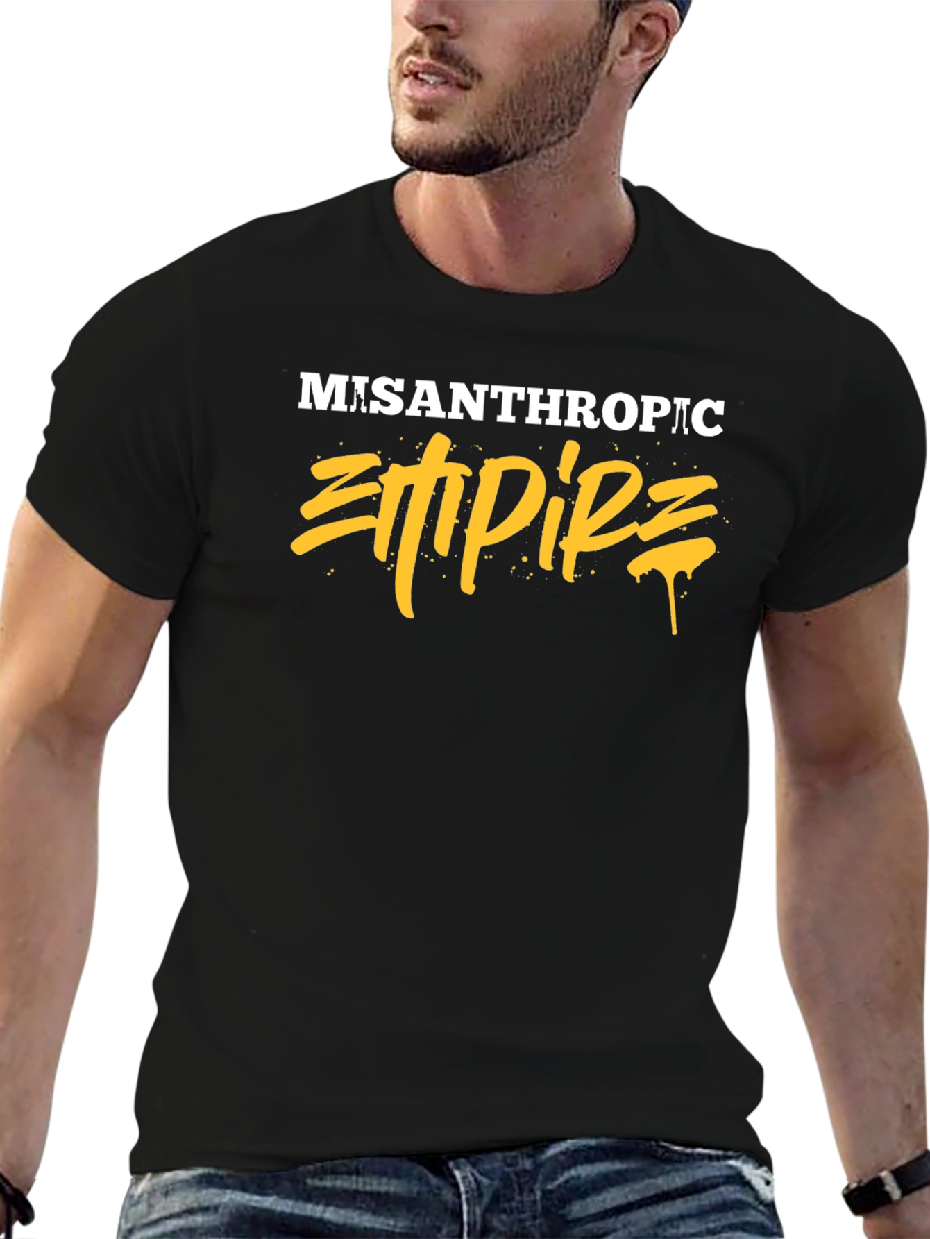 Black Misanthropic Empire Graphic T-Shirt view 6