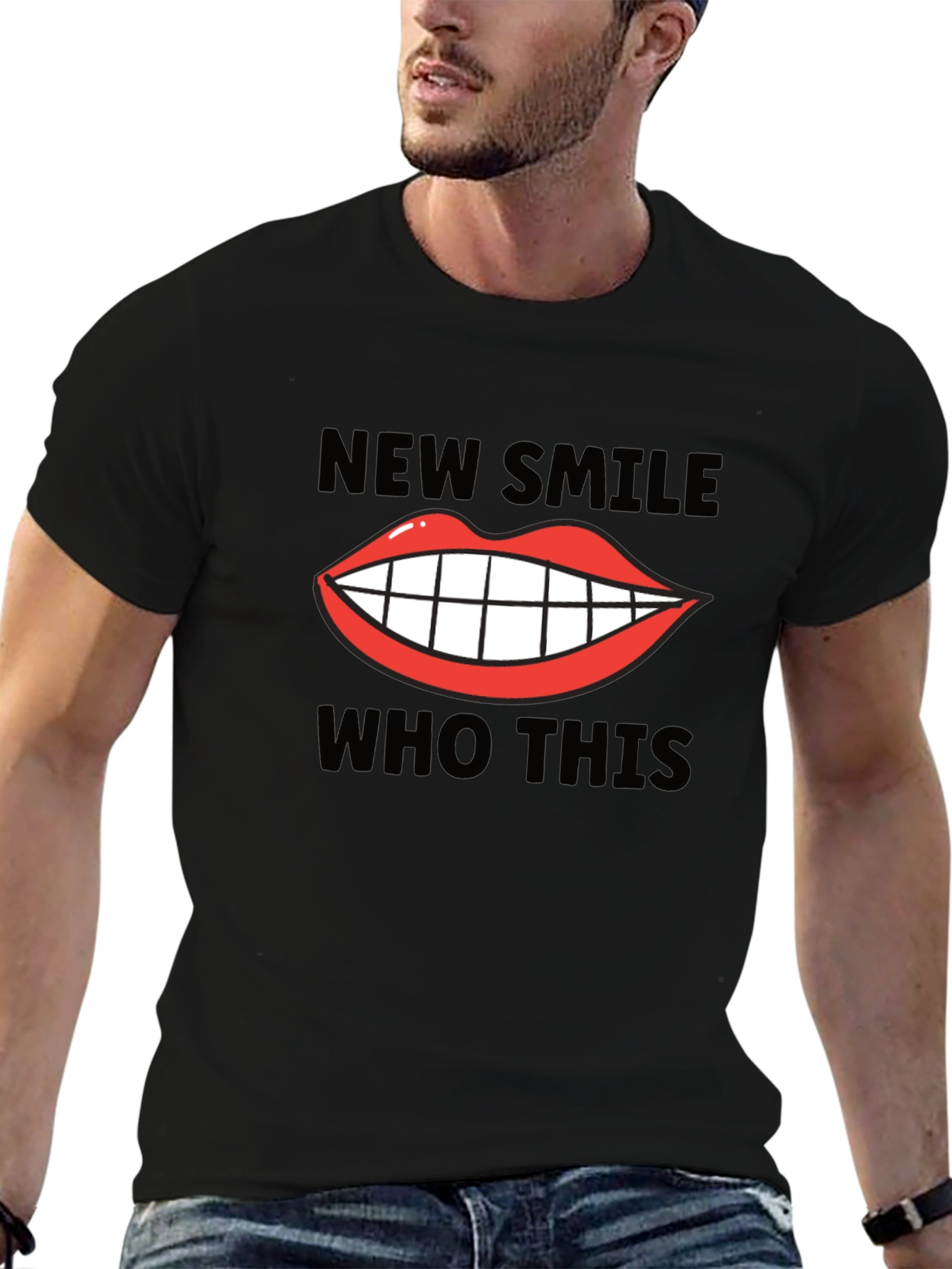 Black New Smile Who This Graphic Tee view 6