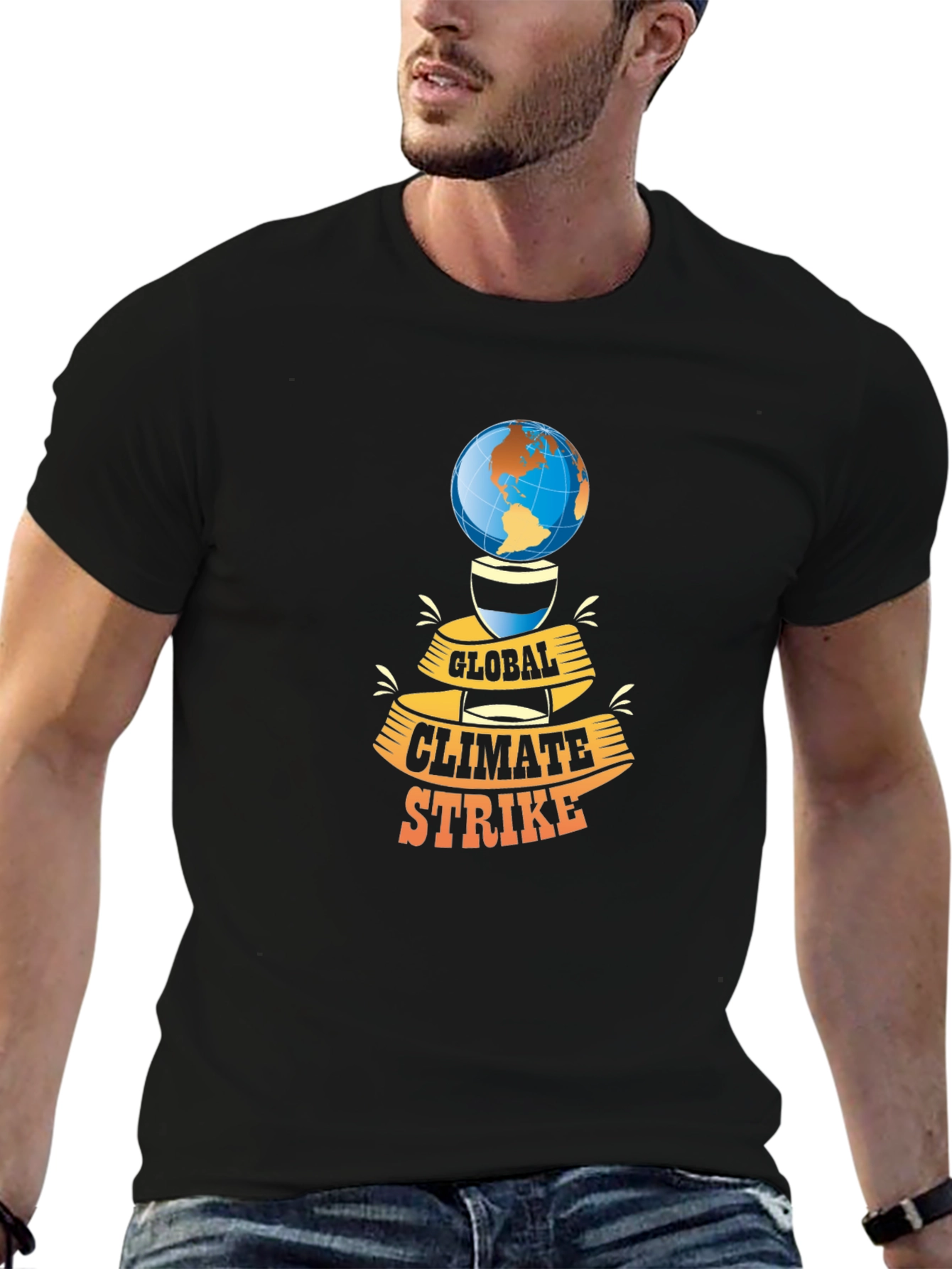 Black Global Climate Strike Graphic Tee - Black view 6