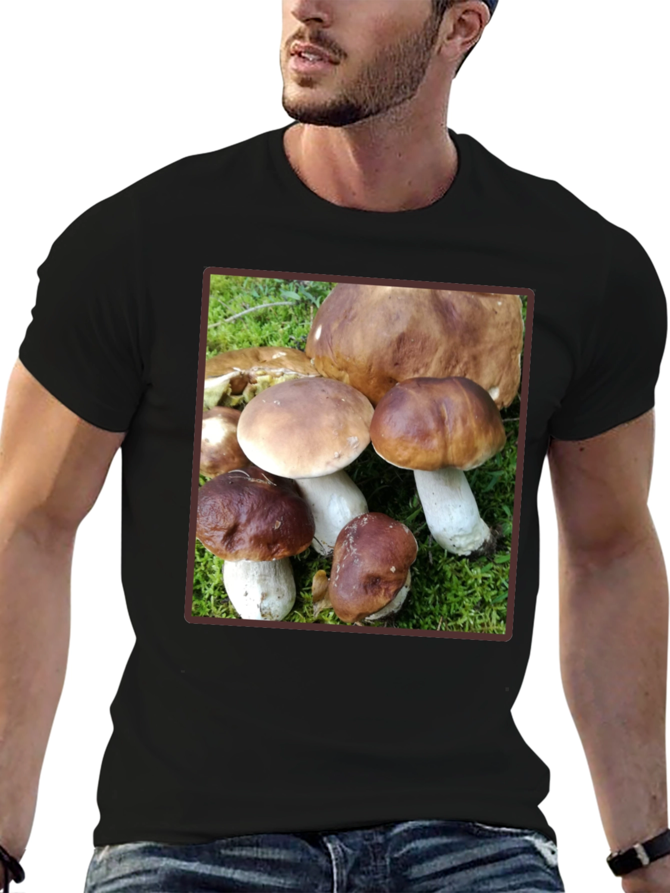 Black Mushroom Graphic T-Shirt - Forest Fungi Tee view 6