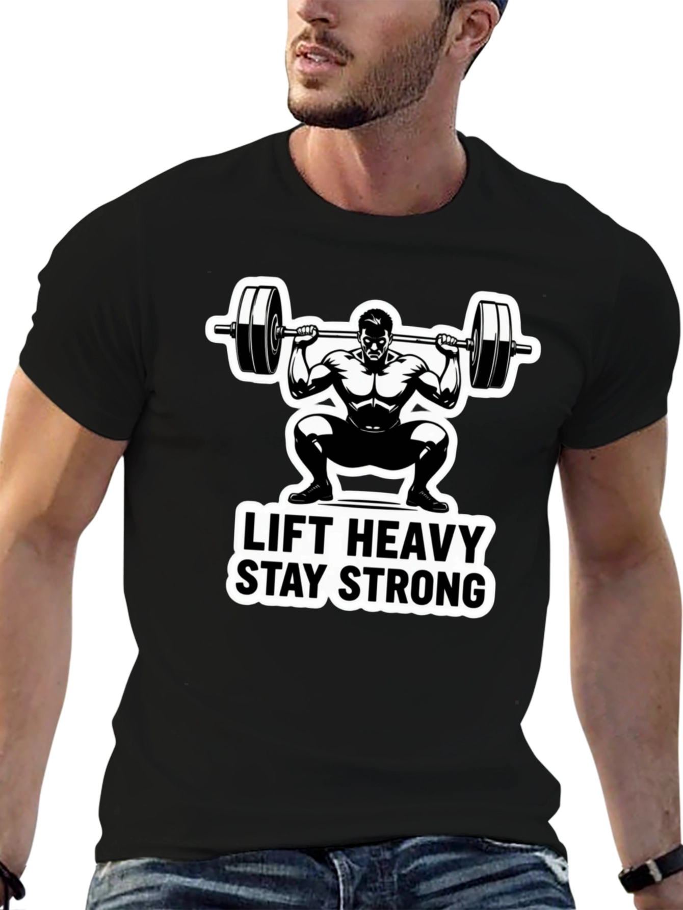 Black Lift Heavy Stay Strong Graphic T-Shirt view 6