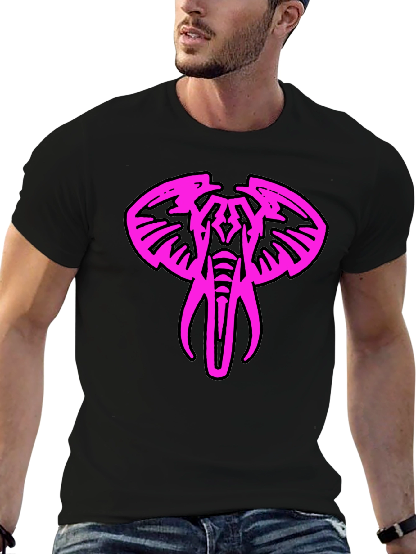 Black Elephant Graphic Tee - Men's Black T-Shirt view 6