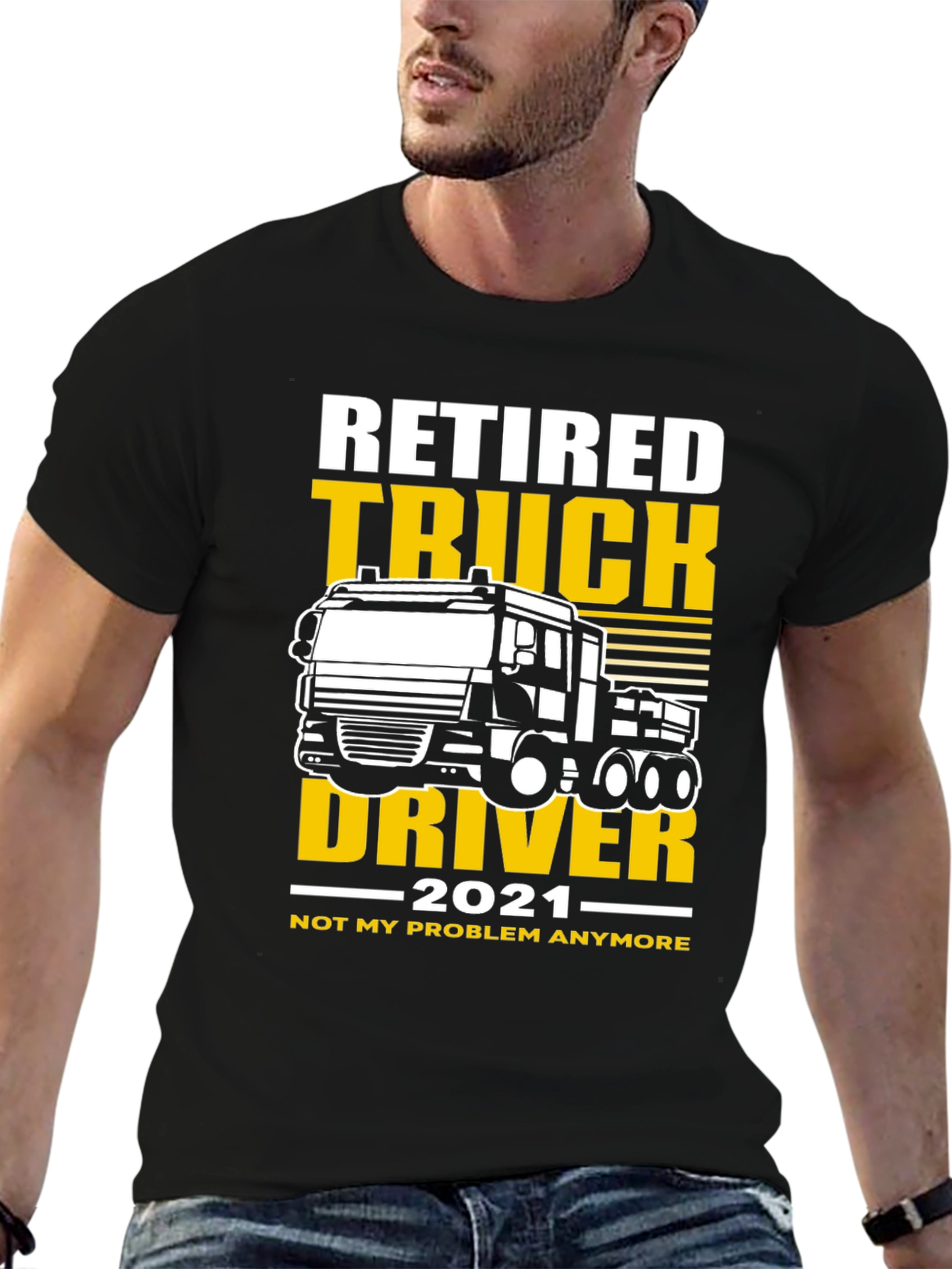 Black Retired Truck Driver 2021 T-Shirt view 6