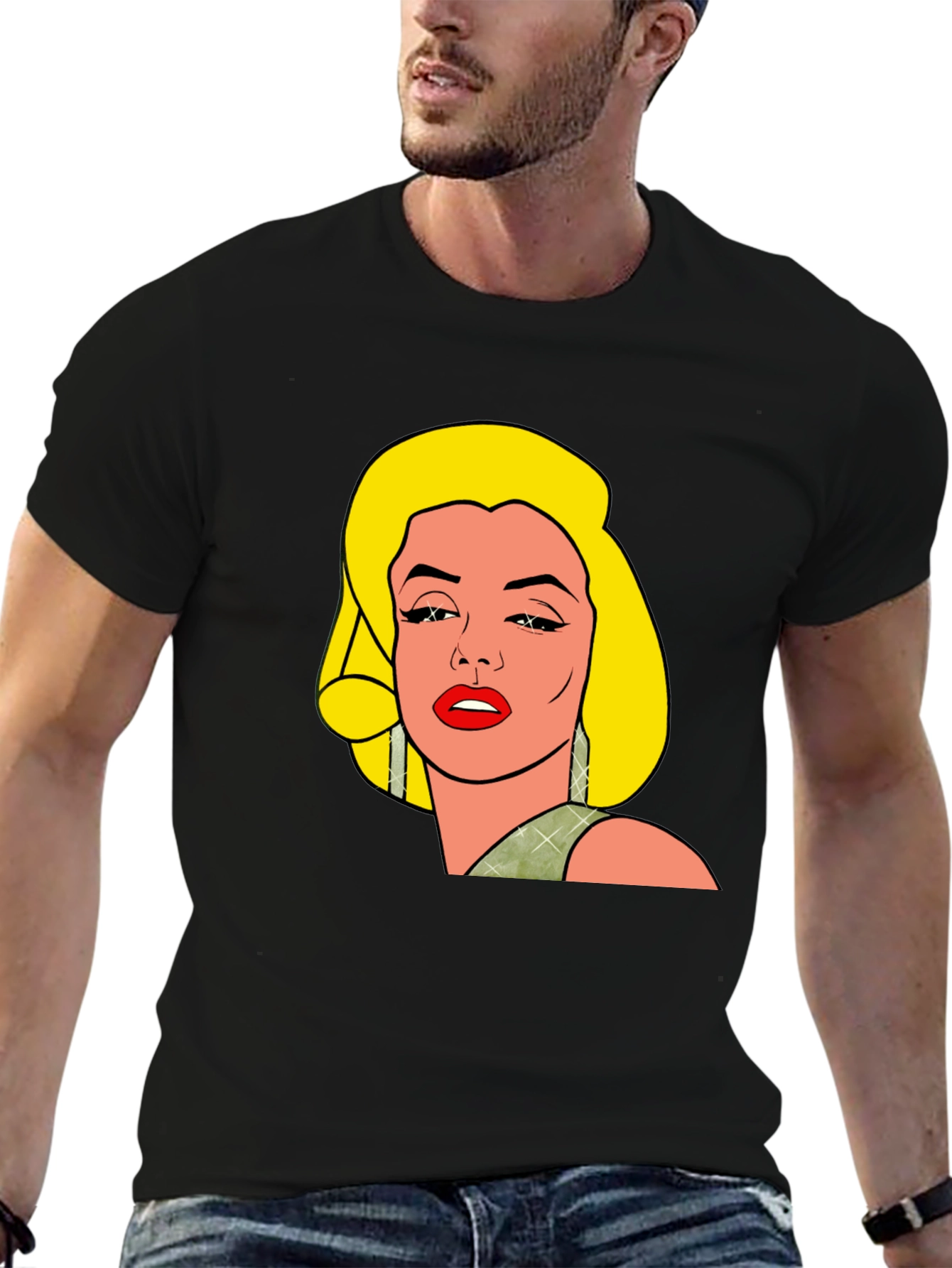 Black Pop Art Marilyn T-Shirt view 6