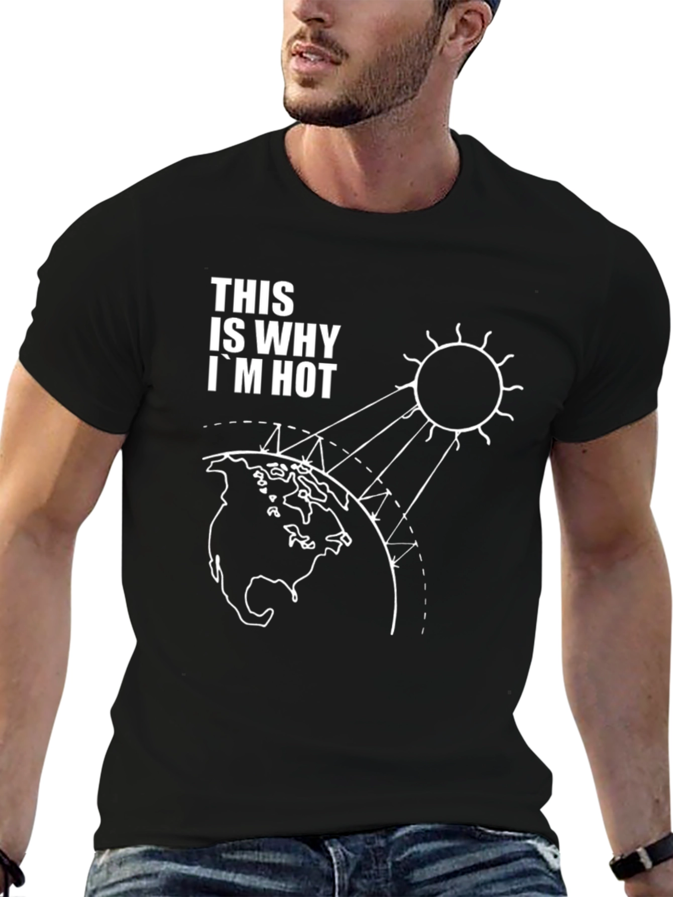 Black This Is Why I'm Hot Graphic T-Shirt view 6