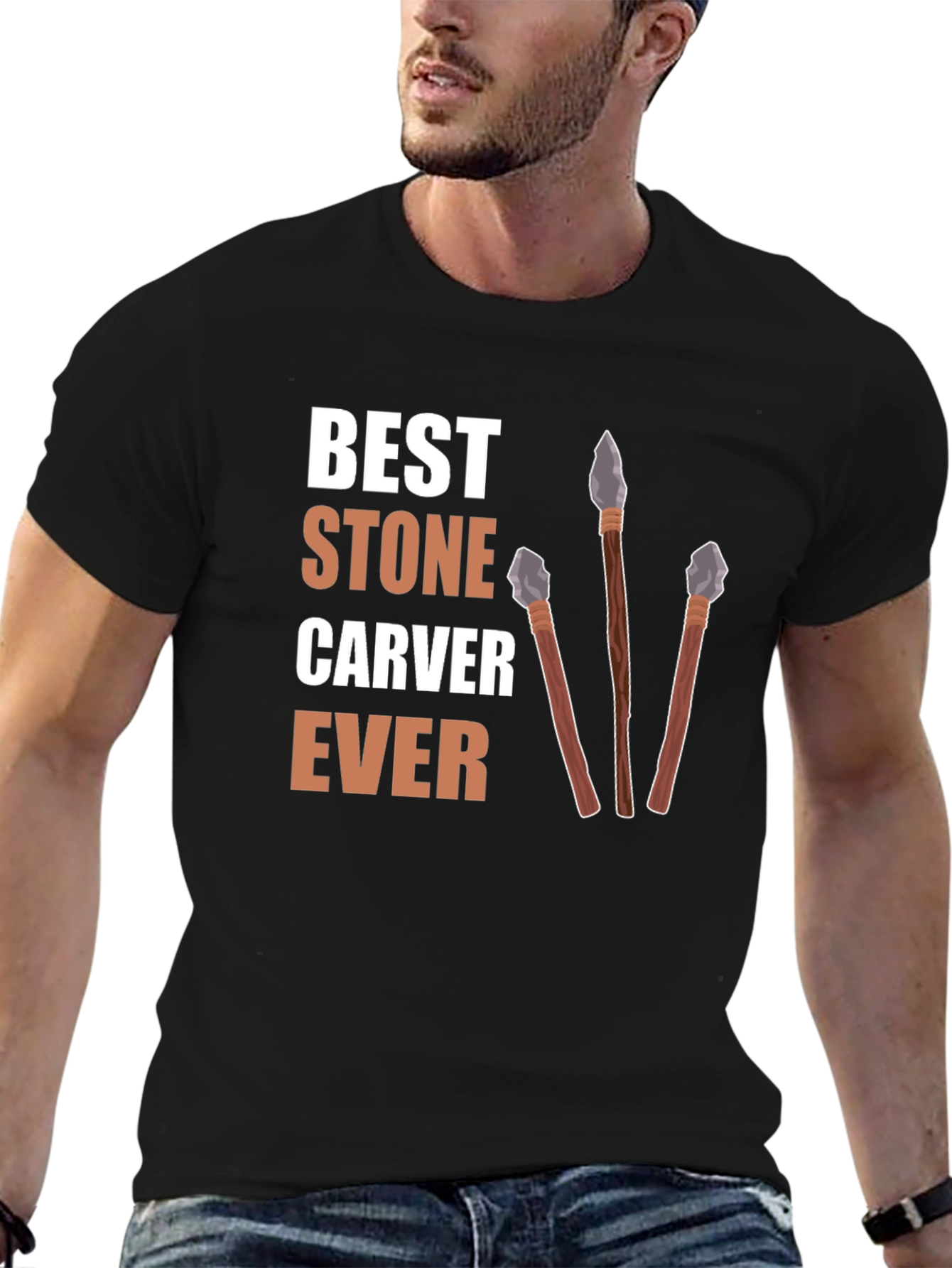 Black Best Stone Carver Ever T-Shirt view 6