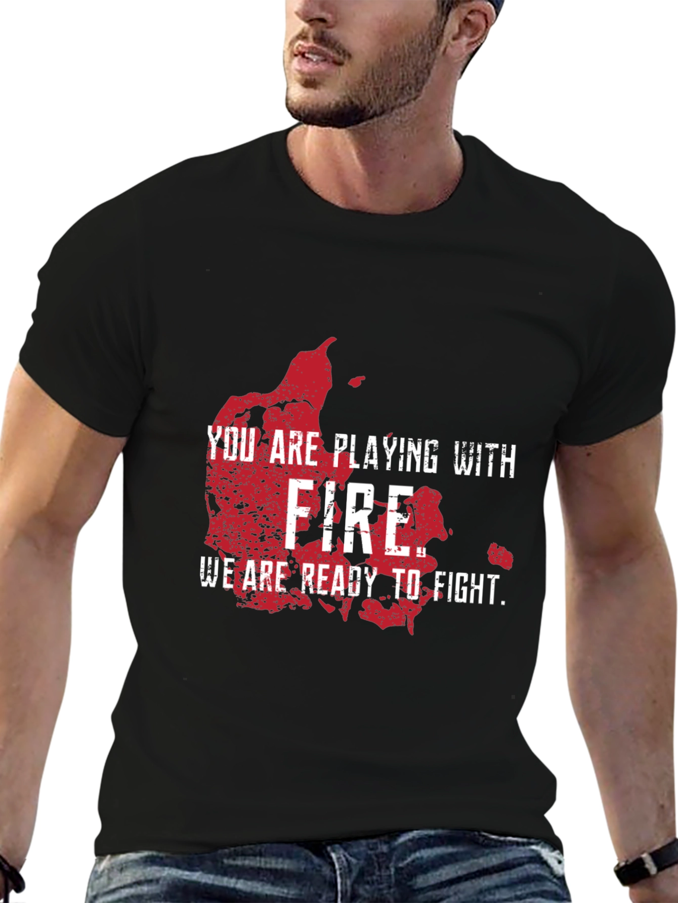 Black You are Playing with Fire T-Shirt view 6