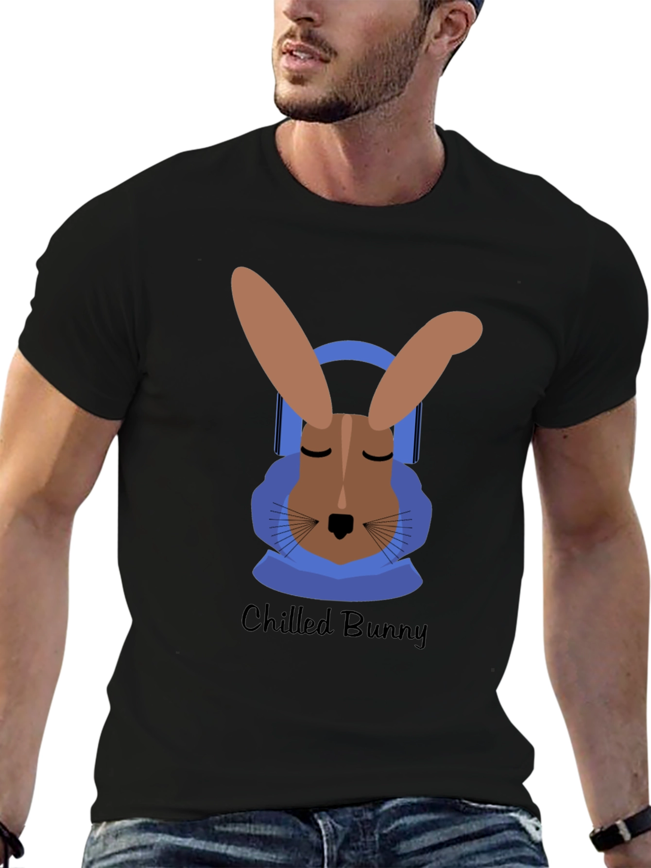 Black Chilled Bunny Graphic Tee - Relaxed Style view 6