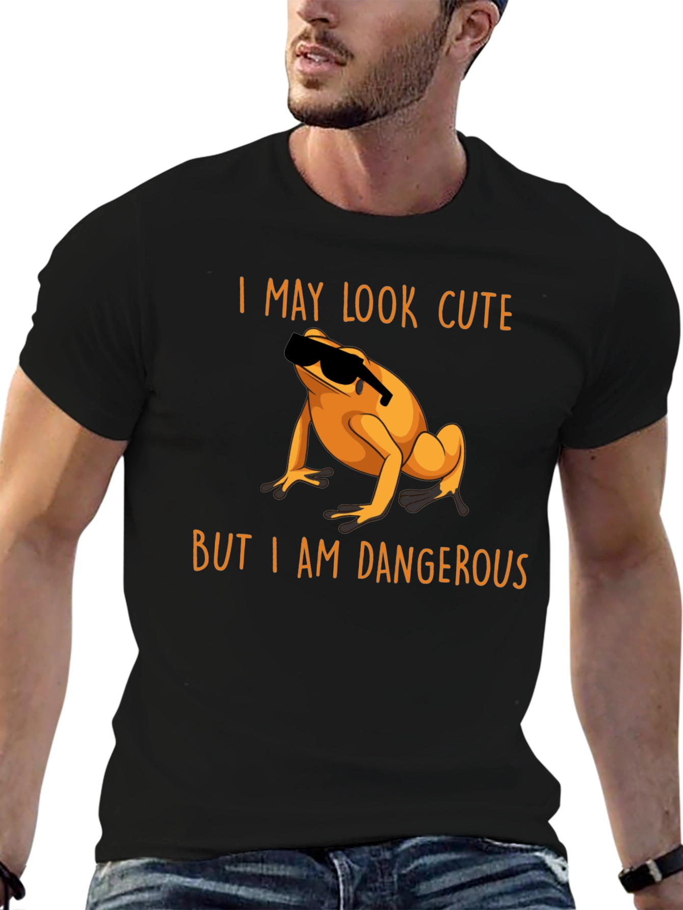 Black Cute But Dangerous Frog T-Shirt view 6