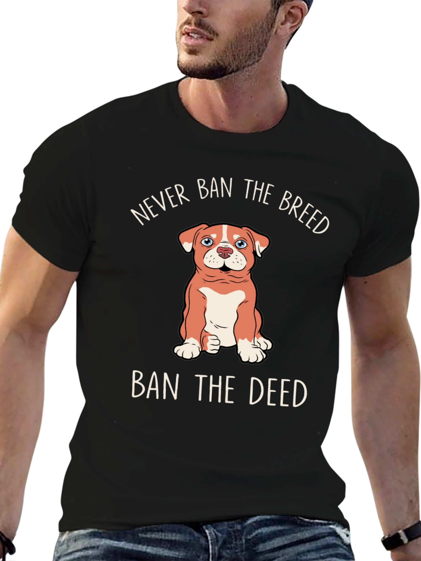 Black Never Ban The Breed, Ban The Deed T-Shirt view 6