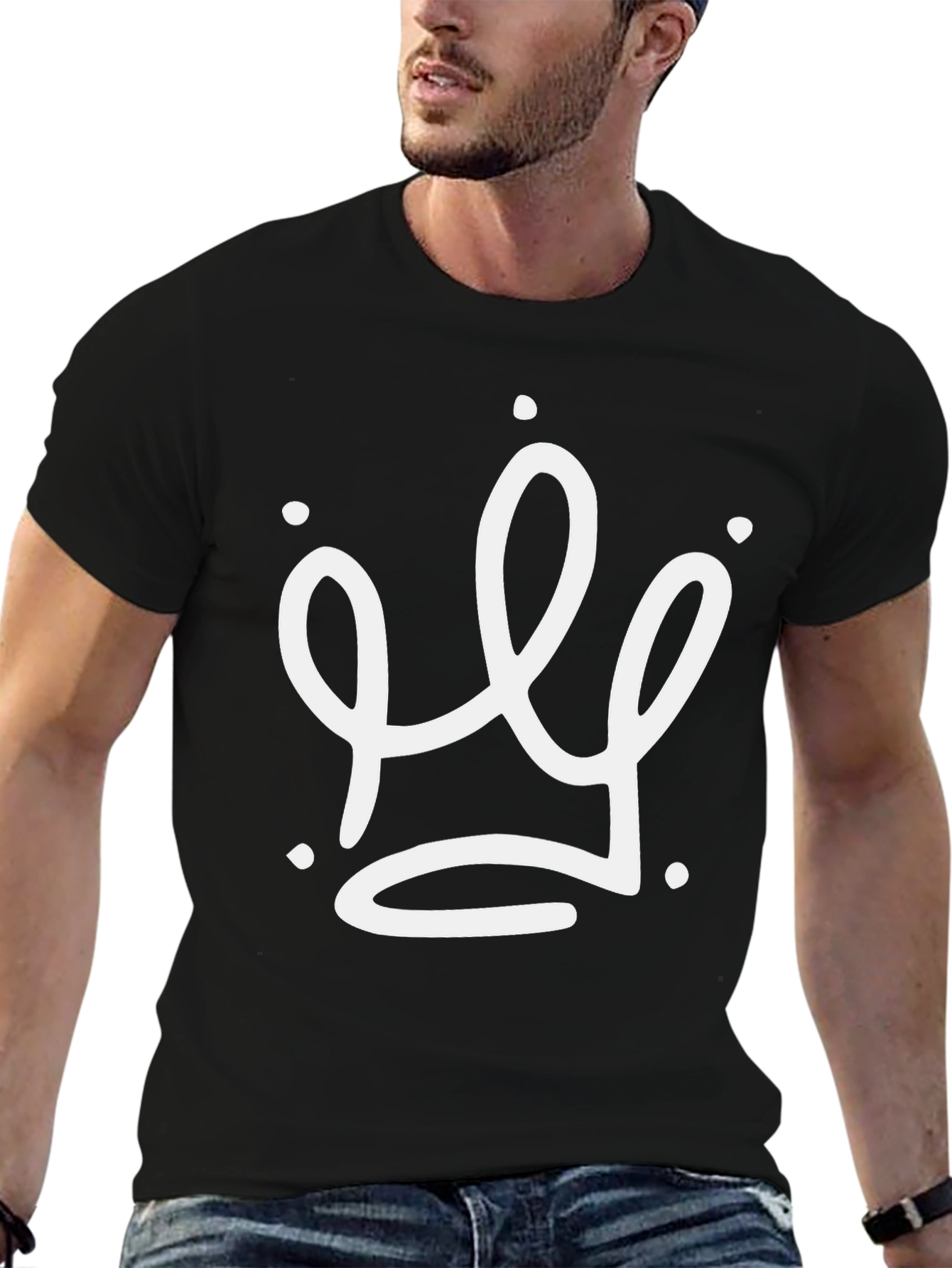 Black Crown Graphic Tee - Stylish Black Cotton T-Shirt view 6