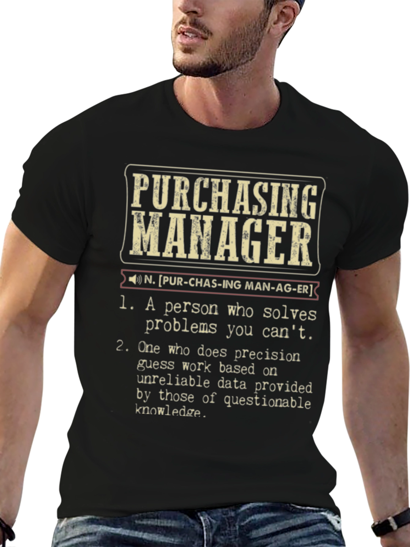 Black Purchasing Manager Definition T-Shirt view 6