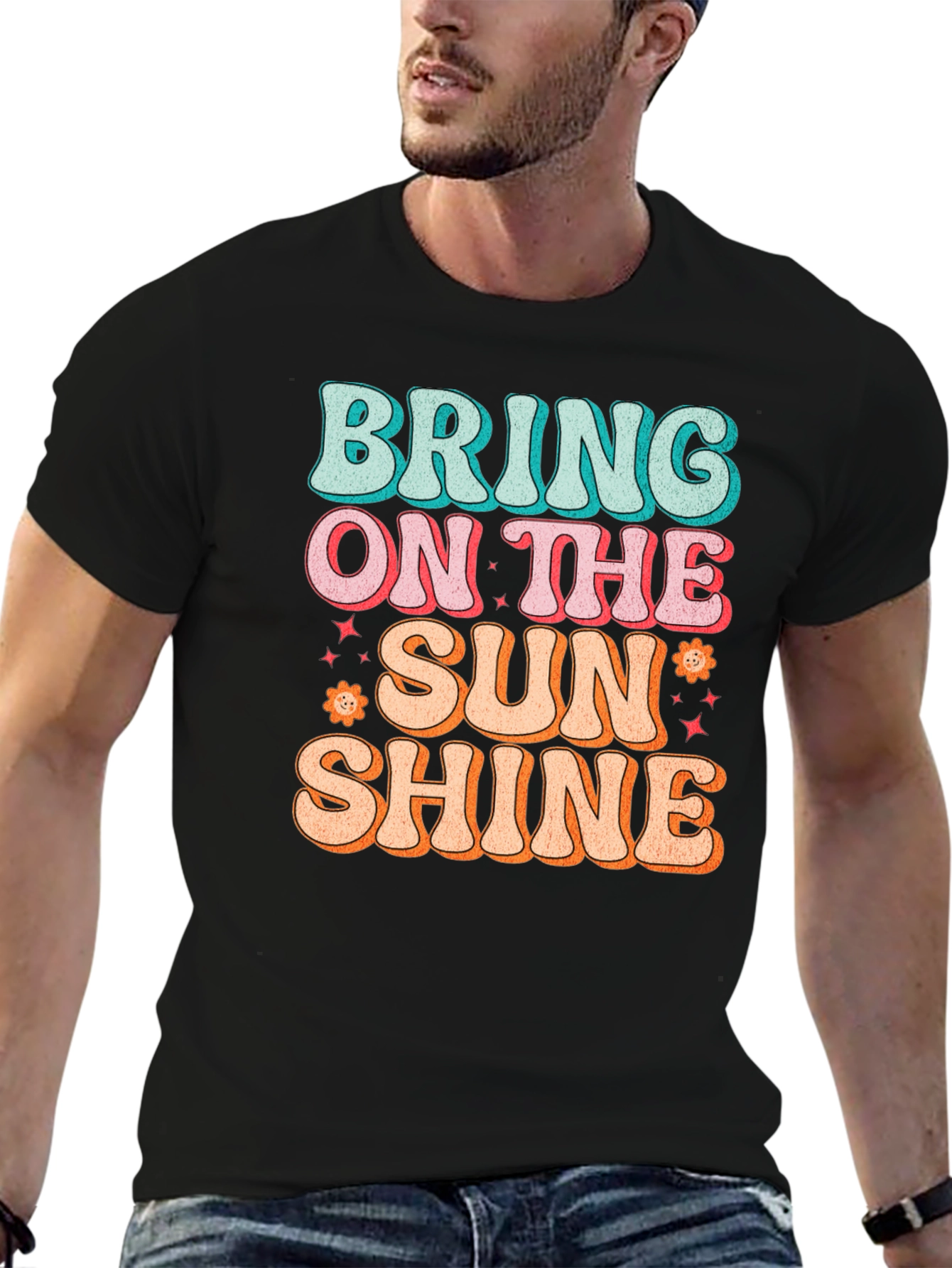 Retro "Bring On The Sunshine" Graphic T-Shirt - 6