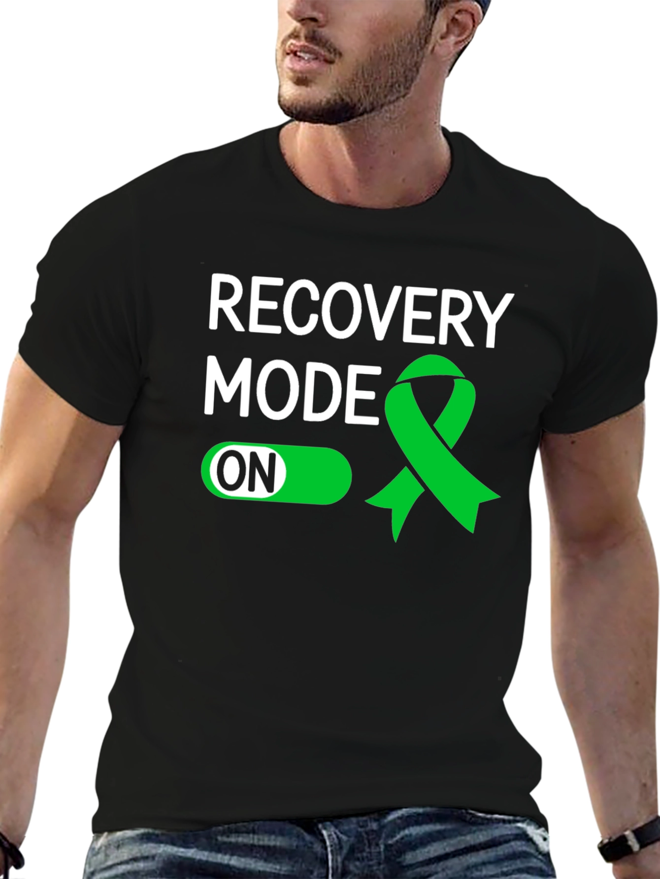 Black Recovery Mode ON T-Shirt - Mental Health Awareness view 6